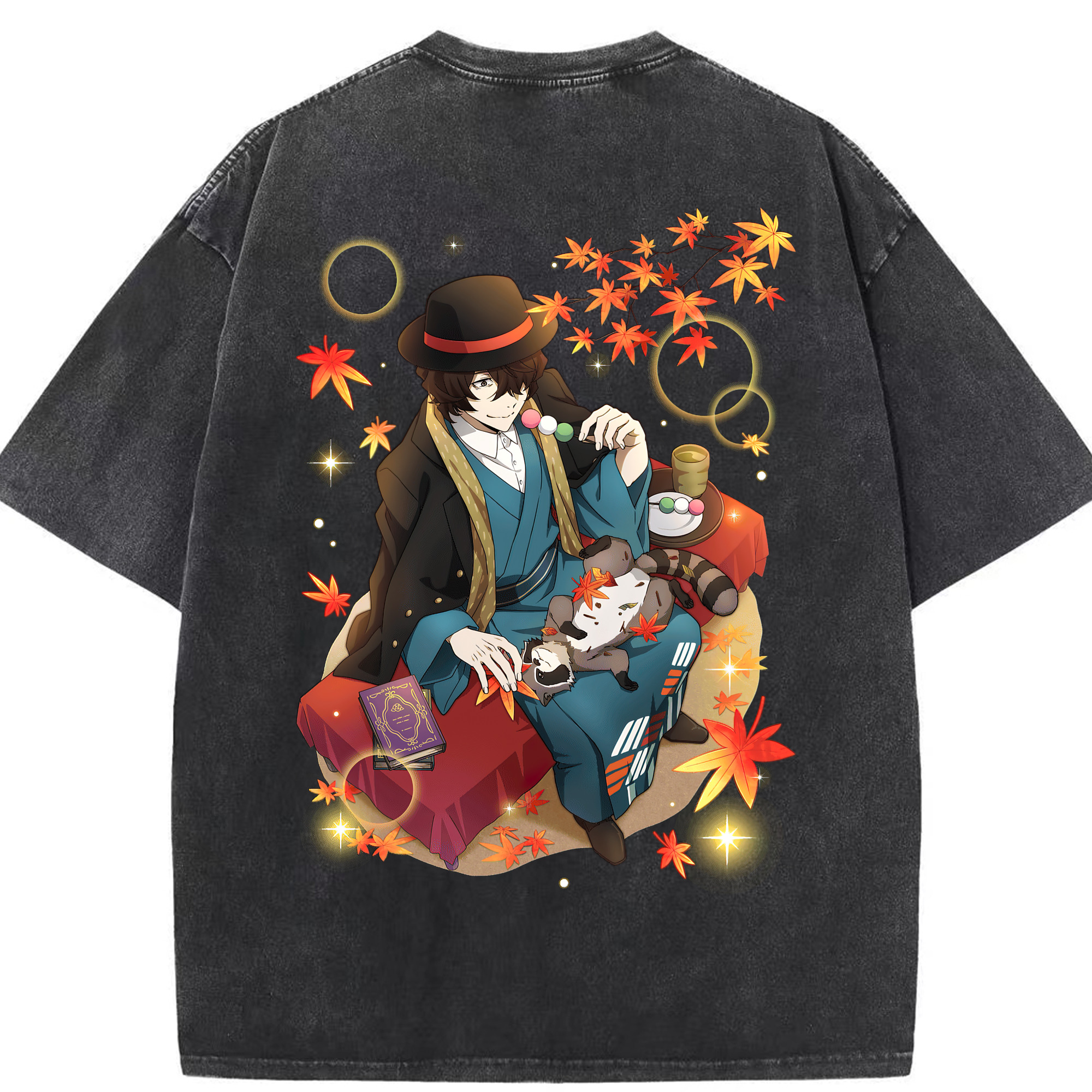 （画像用） 文豪ストレイドッグス Bungo Stray Dogs 綿100% ヴィンテージ風 半袖Tシャツ（背面プリント）