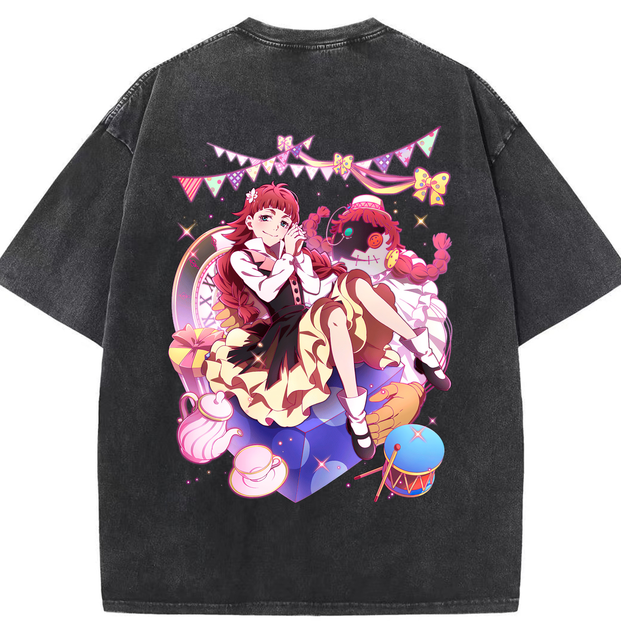 （画像用） 文豪ストレイドッグス Bungo Stray Dogs 綿100% ヴィンテージ風 半袖Tシャツ（背面プリント）