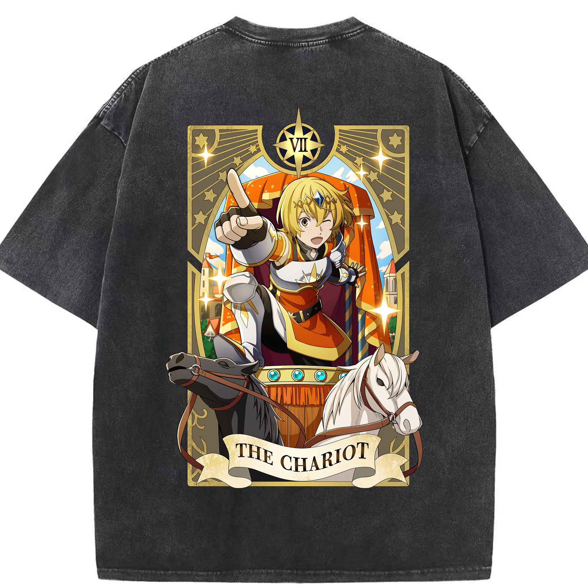 （画像用） 文豪ストレイドッグス Bungo Stray Dogs 綿100% ヴィンテージ風 半袖Tシャツ（背面プリント）