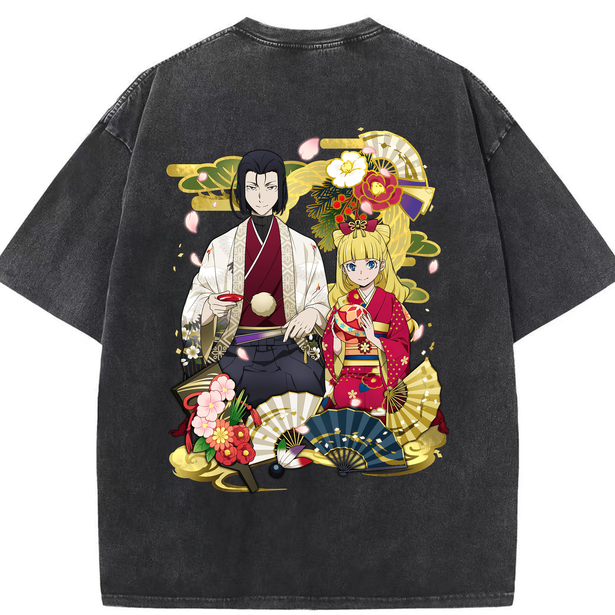 （画像用） 文豪ストレイドッグス Bungo Stray Dogs 綿100% ヴィンテージ風 半袖Tシャツ（背面プリント）
