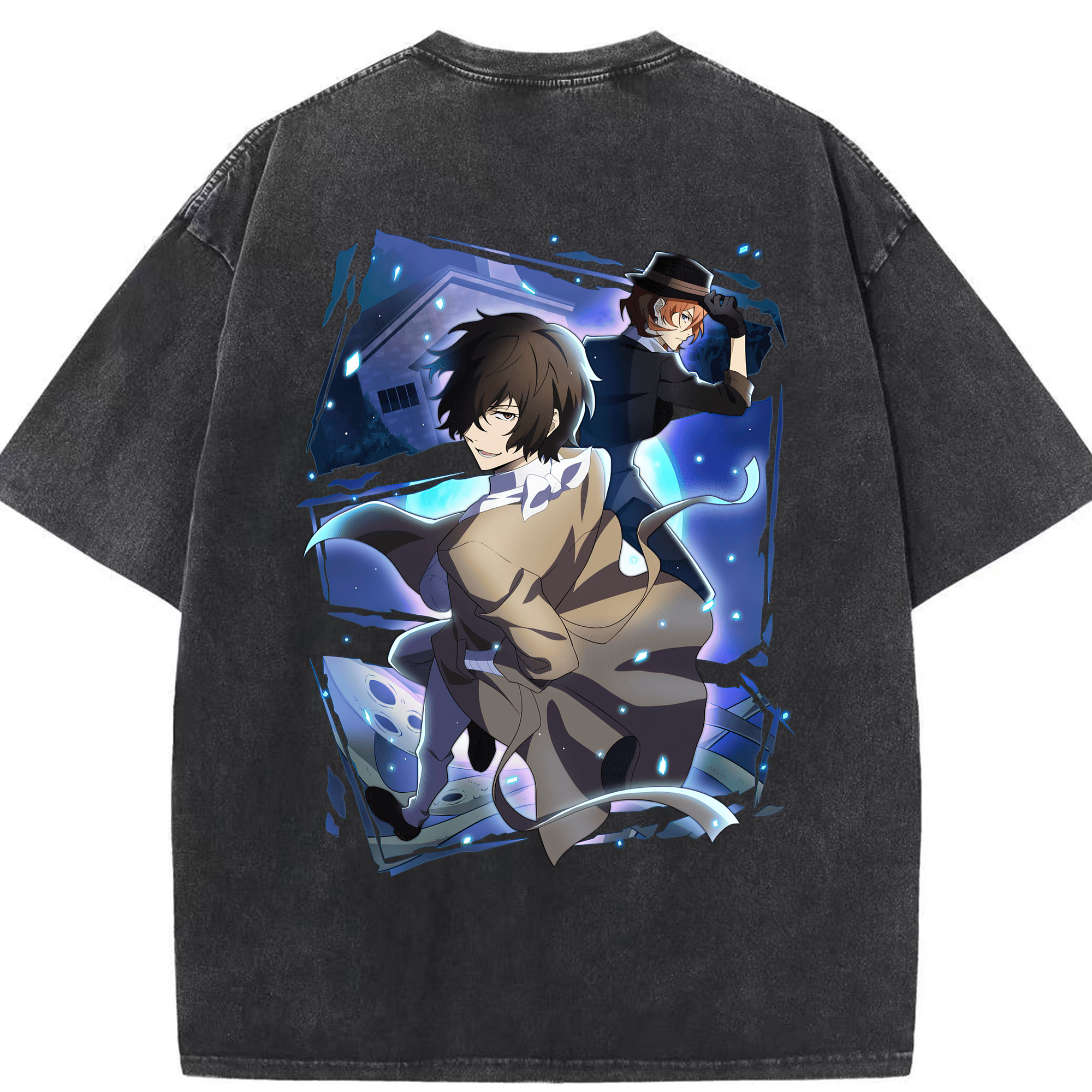 （画像用） 文豪ストレイドッグス Bungo Stray Dogs 綿100% ヴィンテージ風 半袖Tシャツ（背面プリント）