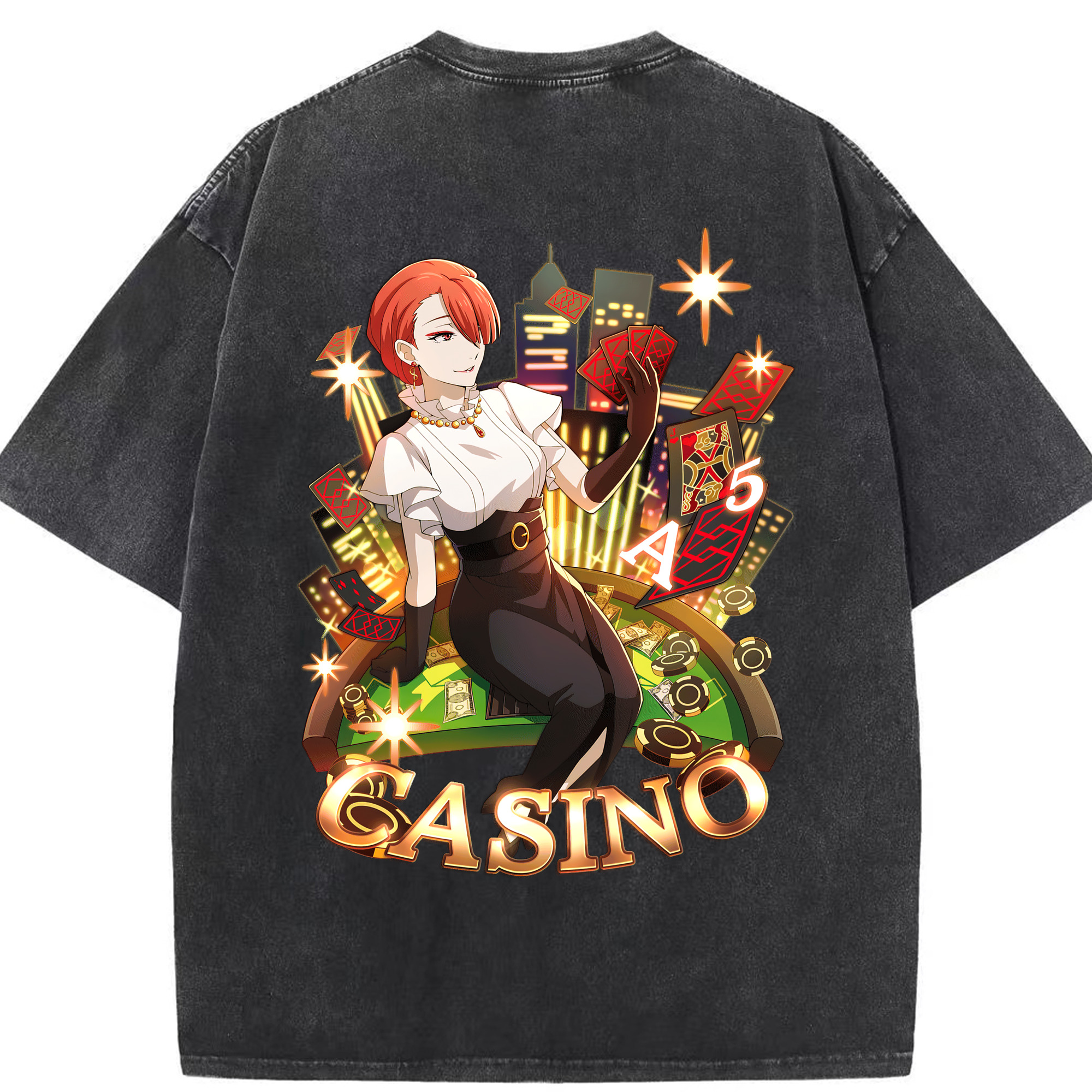 （画像用） 文豪ストレイドッグス Bungo Stray Dogs 綿100% ヴィンテージ風 半袖Tシャツ（背面プリント）