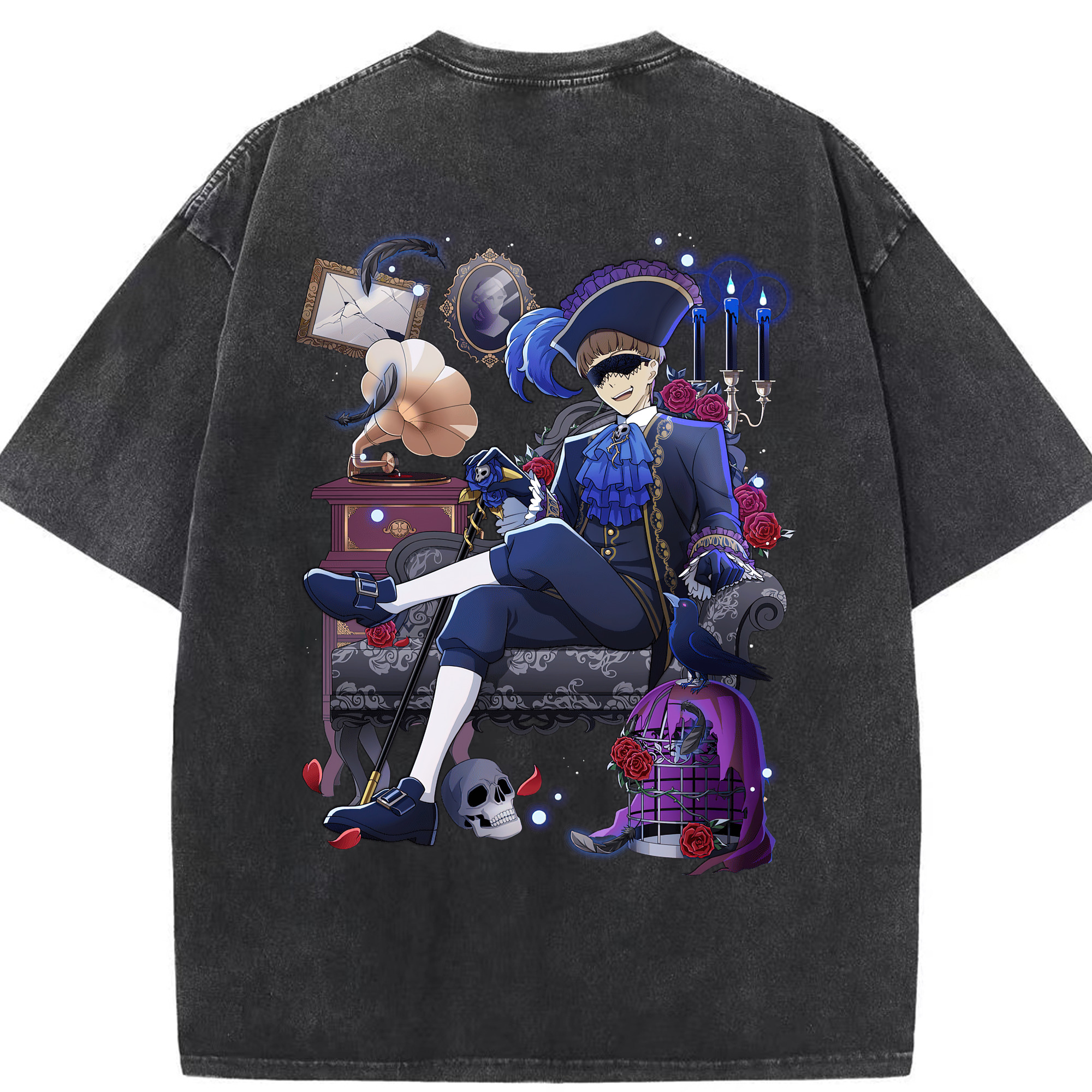（画像用） 文豪ストレイドッグス Bungo Stray Dogs 綿100% ヴィンテージ風 半袖Tシャツ（背面プリント）