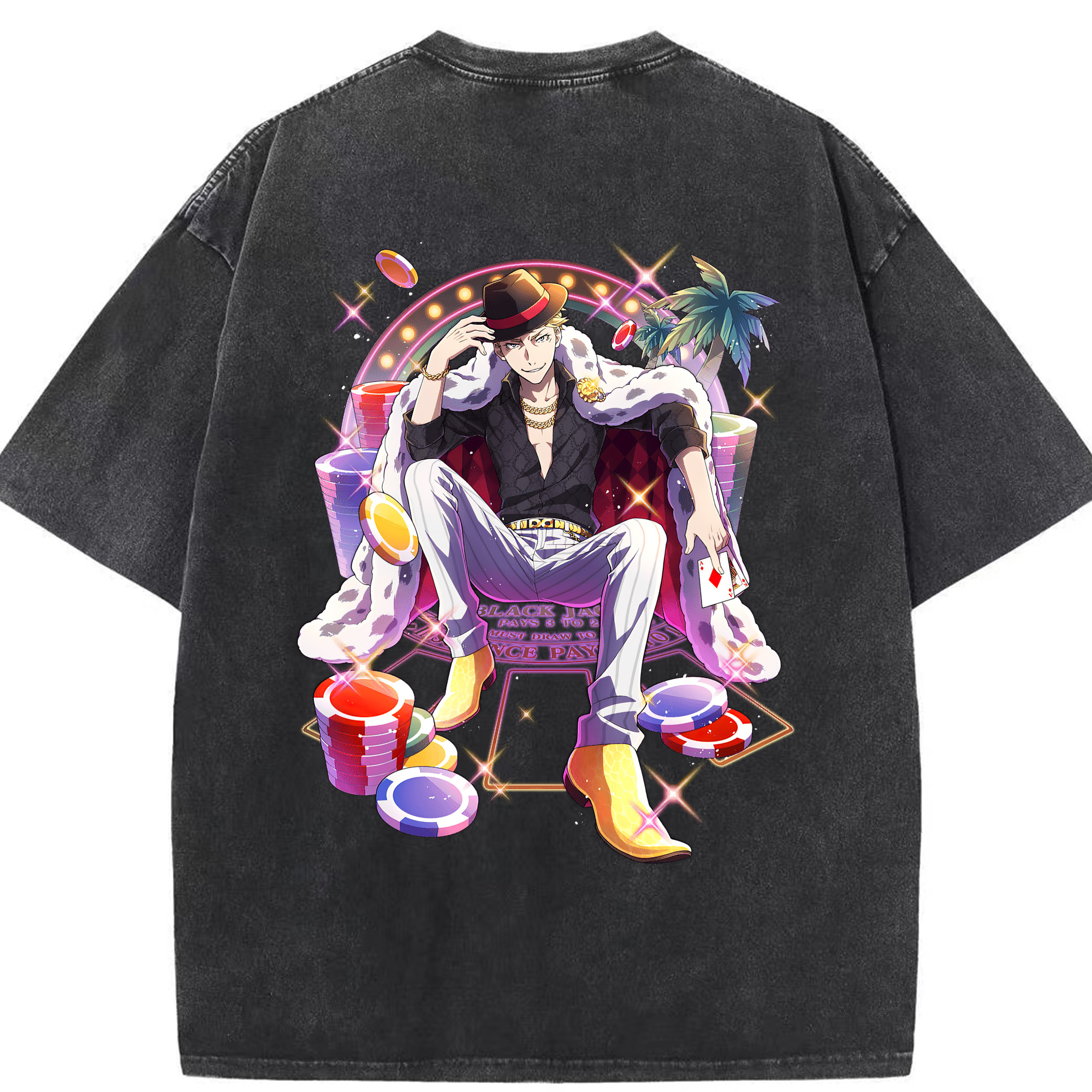 （画像用） 文豪ストレイドッグス Bungo Stray Dogs 綿100% ヴィンテージ風 半袖Tシャツ（背面プリント）