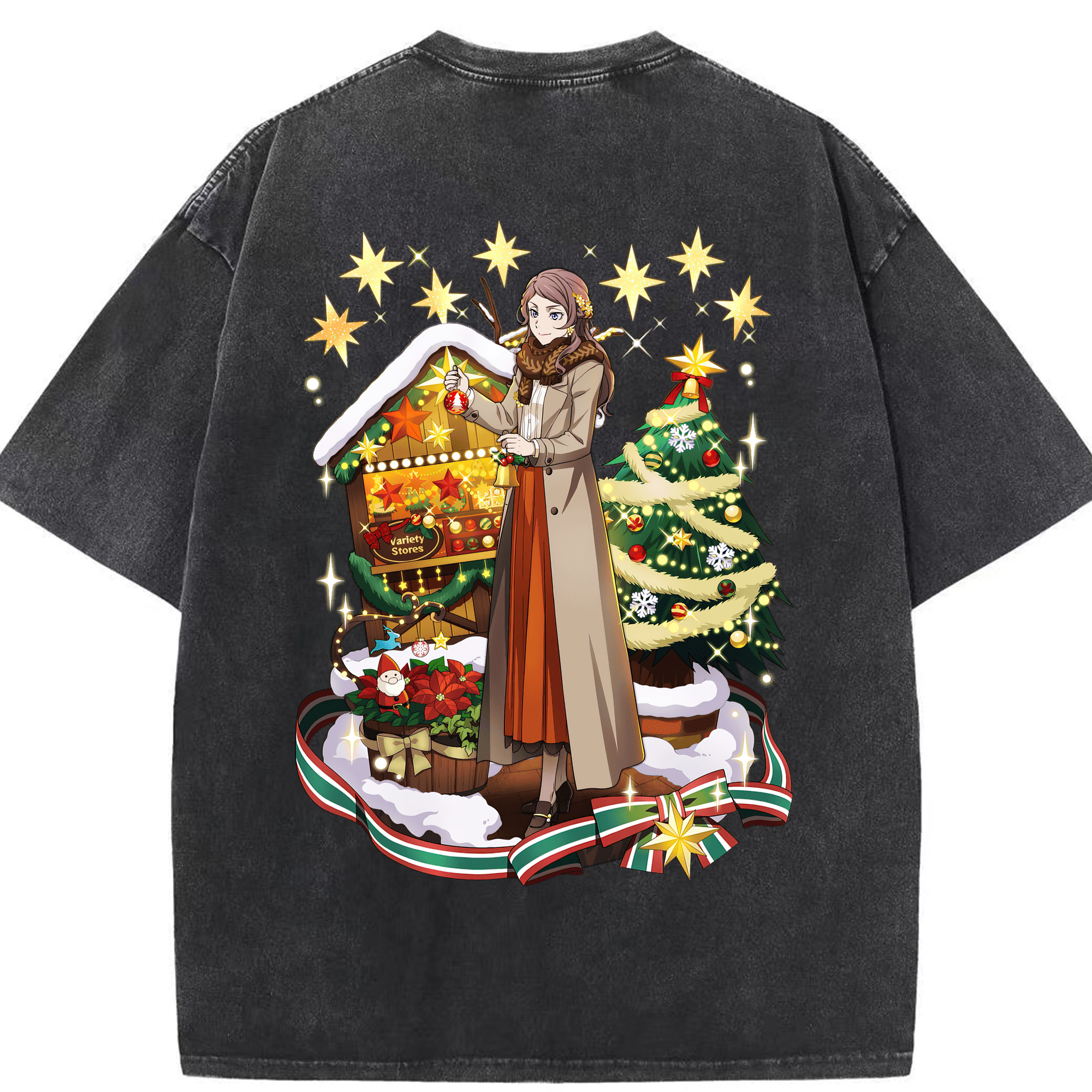 （画像用） 文豪ストレイドッグス Bungo Stray Dogs 綿100% ヴィンテージ風 半袖Tシャツ（背面プリント）