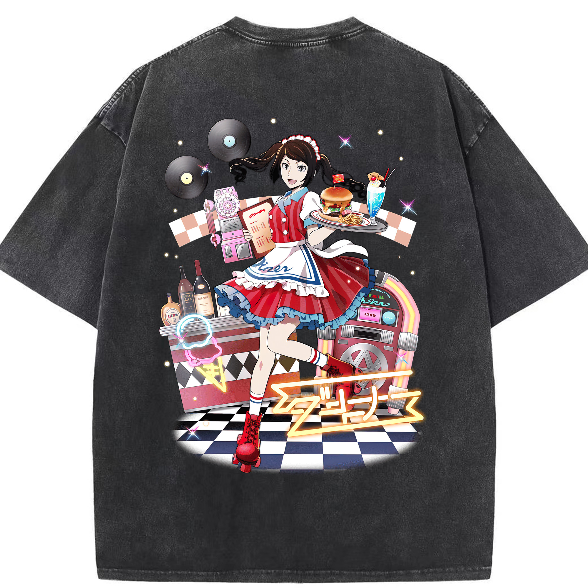 （画像用） 文豪ストレイドッグス Bungo Stray Dogs 綿100% ヴィンテージ風 半袖Tシャツ（背面プリント）