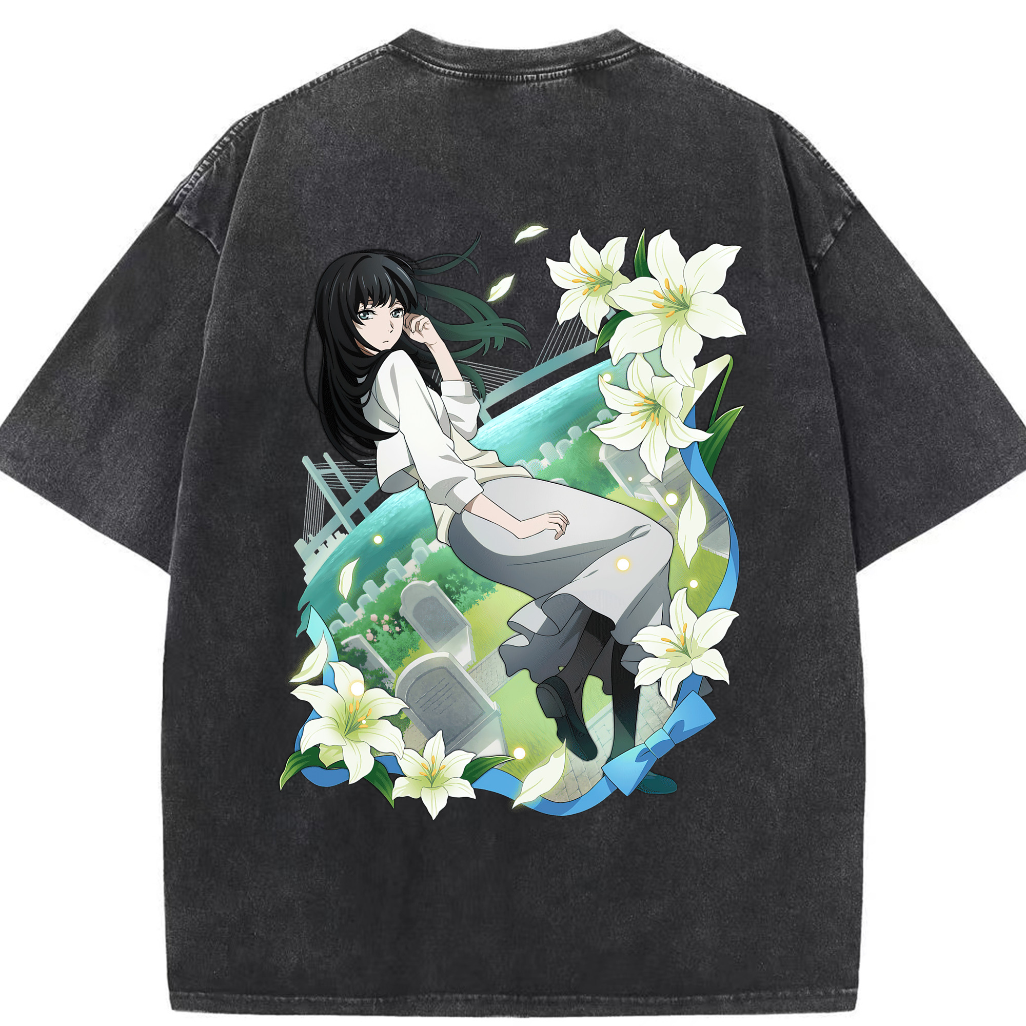 （画像用） 文豪ストレイドッグス Bungo Stray Dogs 綿100% ヴィンテージ風 半袖Tシャツ（背面プリント）