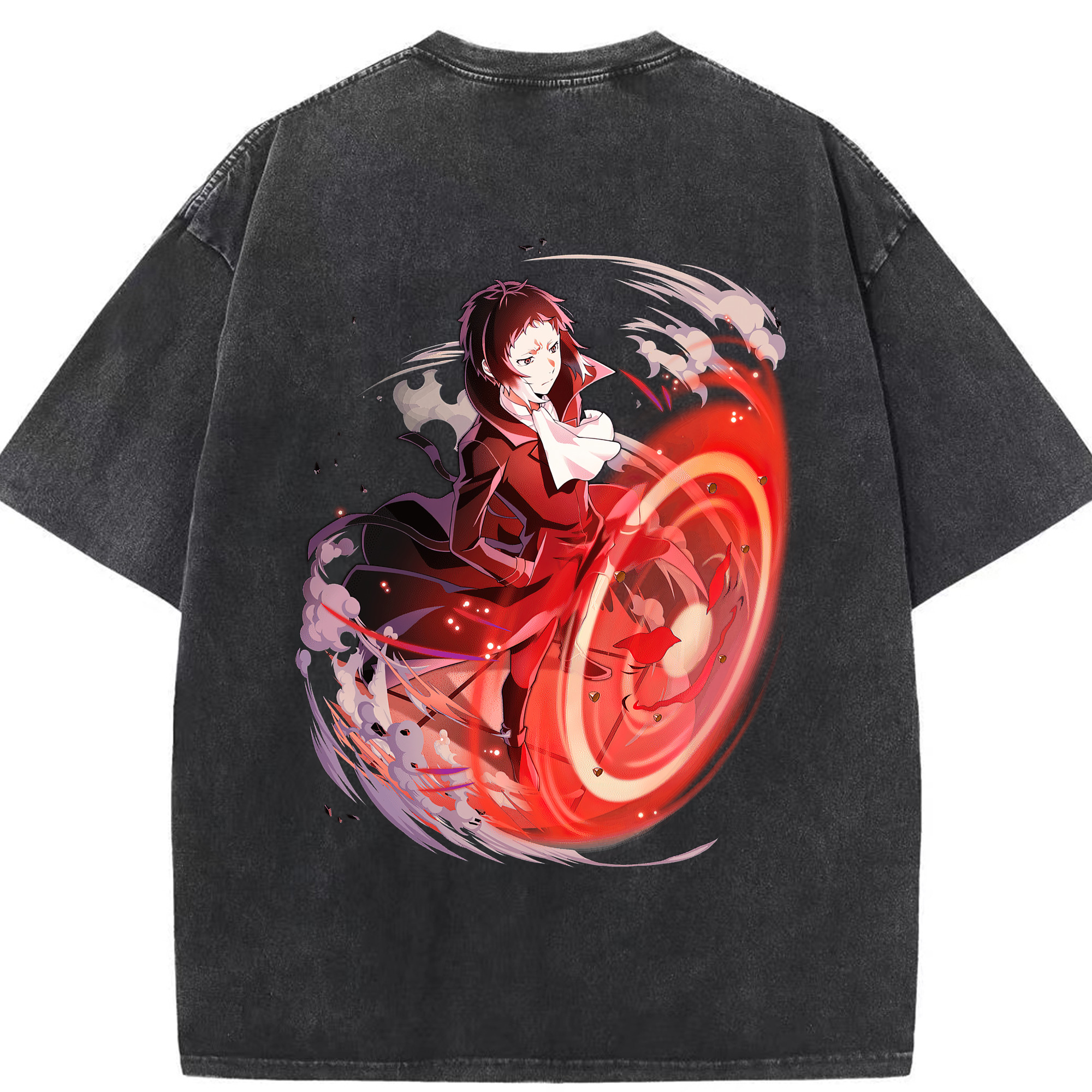 （画像用） 文豪ストレイドッグス Bungo Stray Dogs 綿100% ヴィンテージ風 半袖Tシャツ（背面プリント）