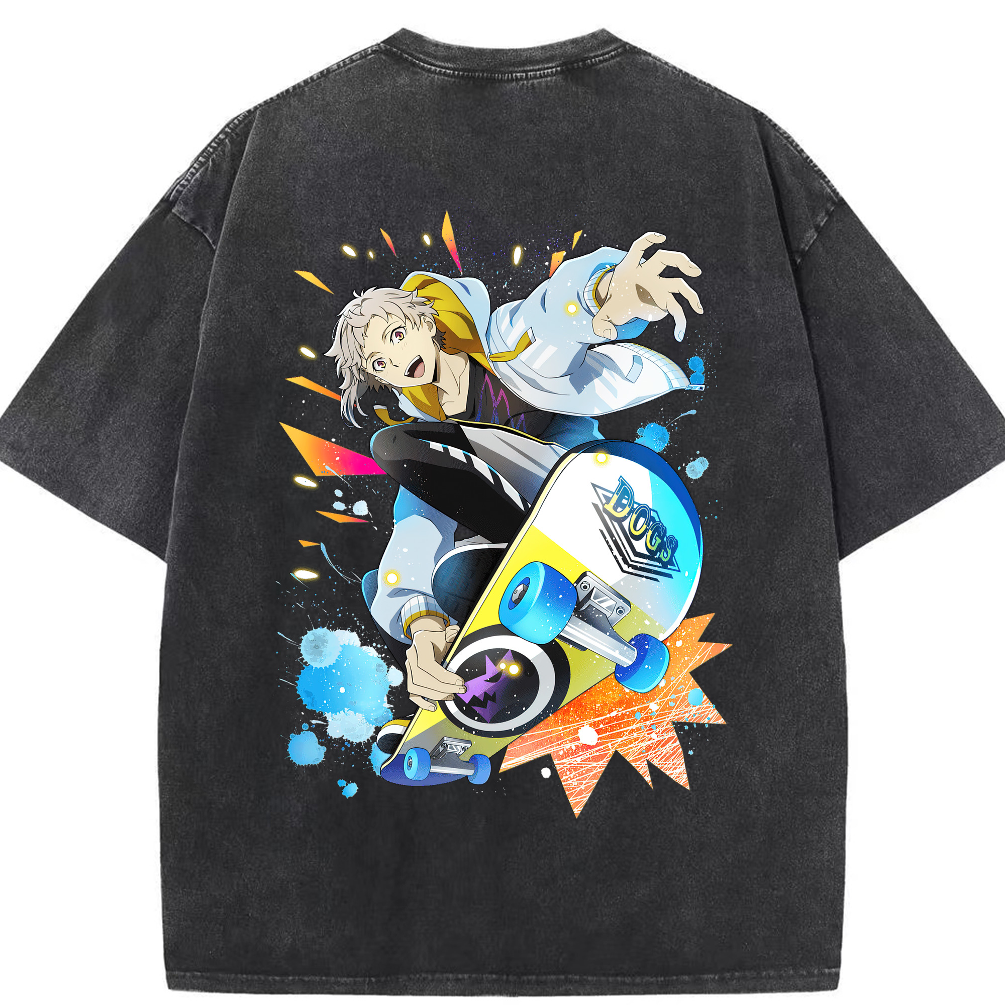（画像用） 文豪ストレイドッグス Bungo Stray Dogs 綿100% ヴィンテージ風 半袖Tシャツ（背面プリント）