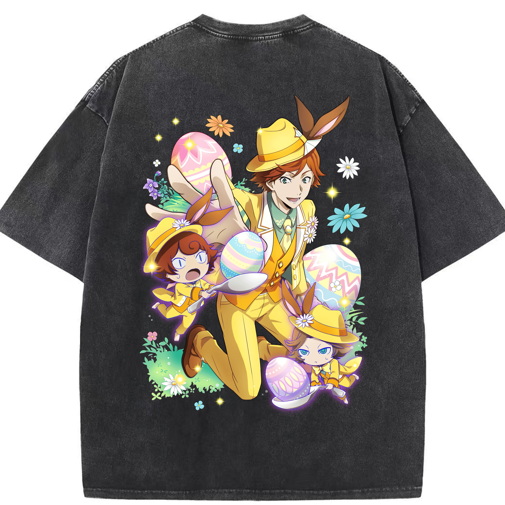 （画像用） 文豪ストレイドッグス Bungo Stray Dogs 綿100% ヴィンテージ風 半袖Tシャツ（背面プリント）