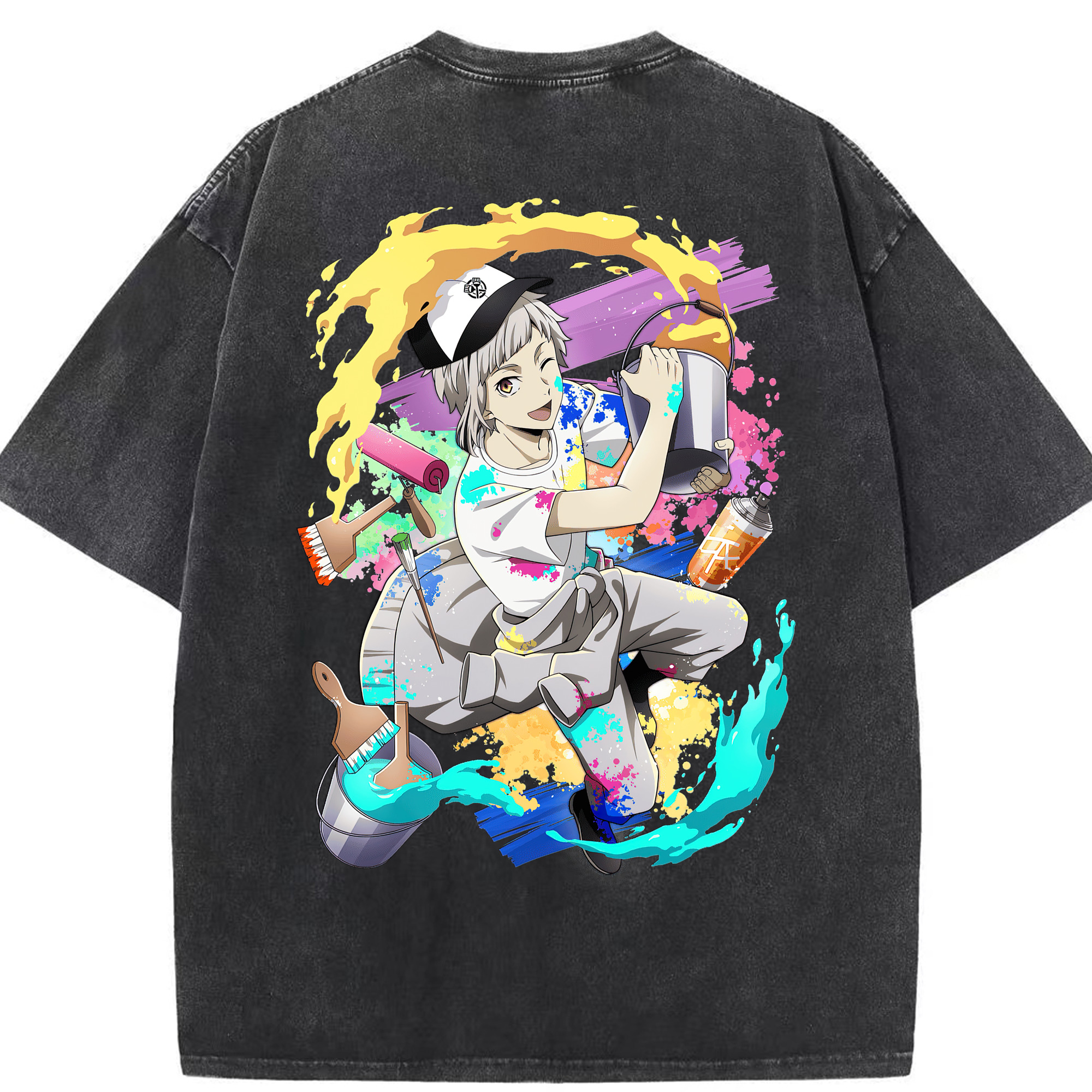 （画像用） 文豪ストレイドッグス Bungo Stray Dogs 綿100% ヴィンテージ風 半袖Tシャツ（背面プリント）