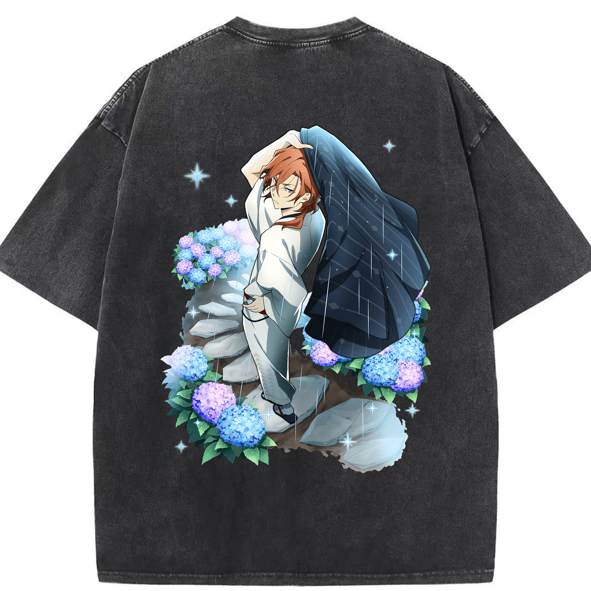 （画像用） 文豪ストレイドッグス Bungo Stray Dogs 綿100% ヴィンテージ風 半袖Tシャツ（背面プリント）
