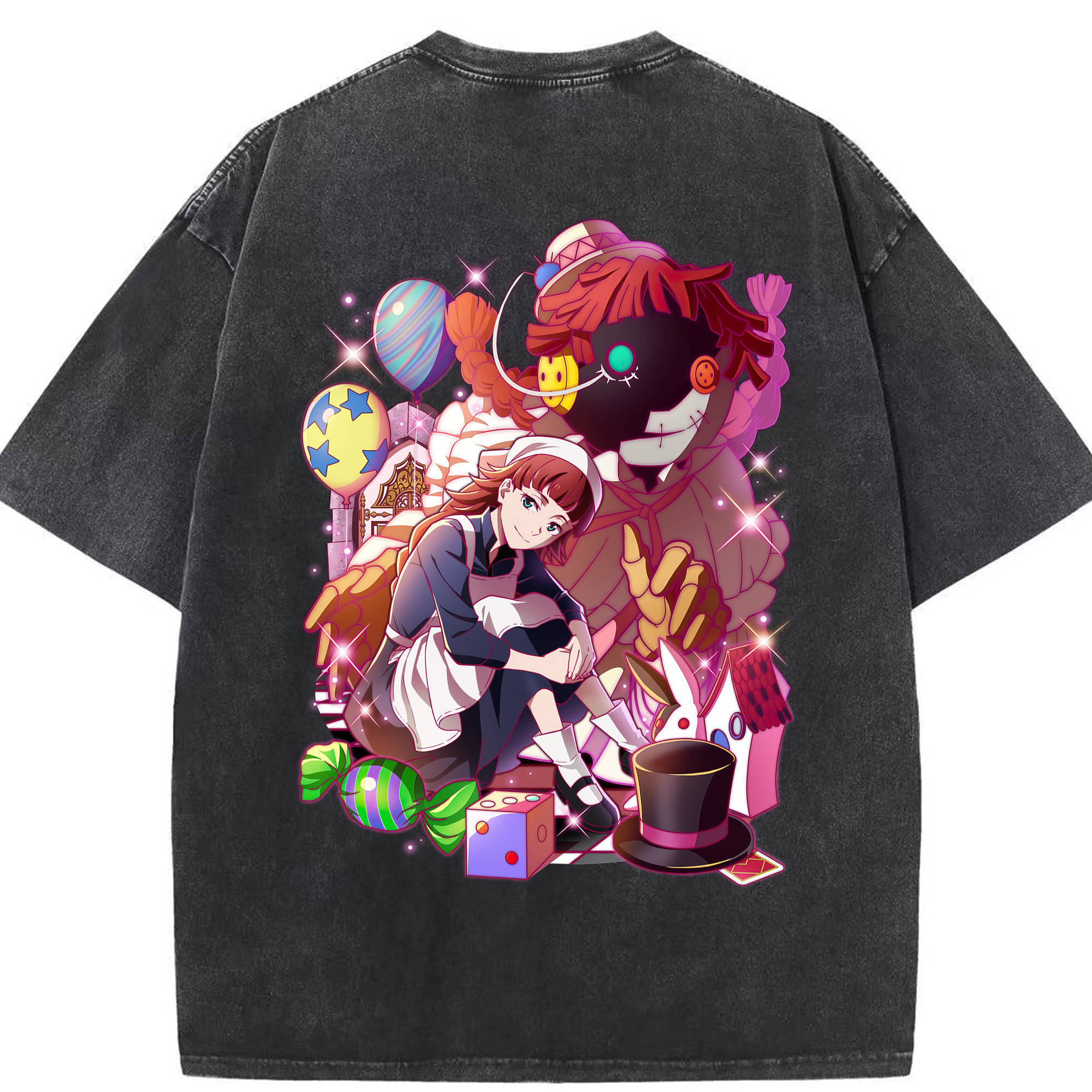 （画像用） 文豪ストレイドッグス Bungo Stray Dogs 綿100% ヴィンテージ風 半袖Tシャツ（背面プリント）