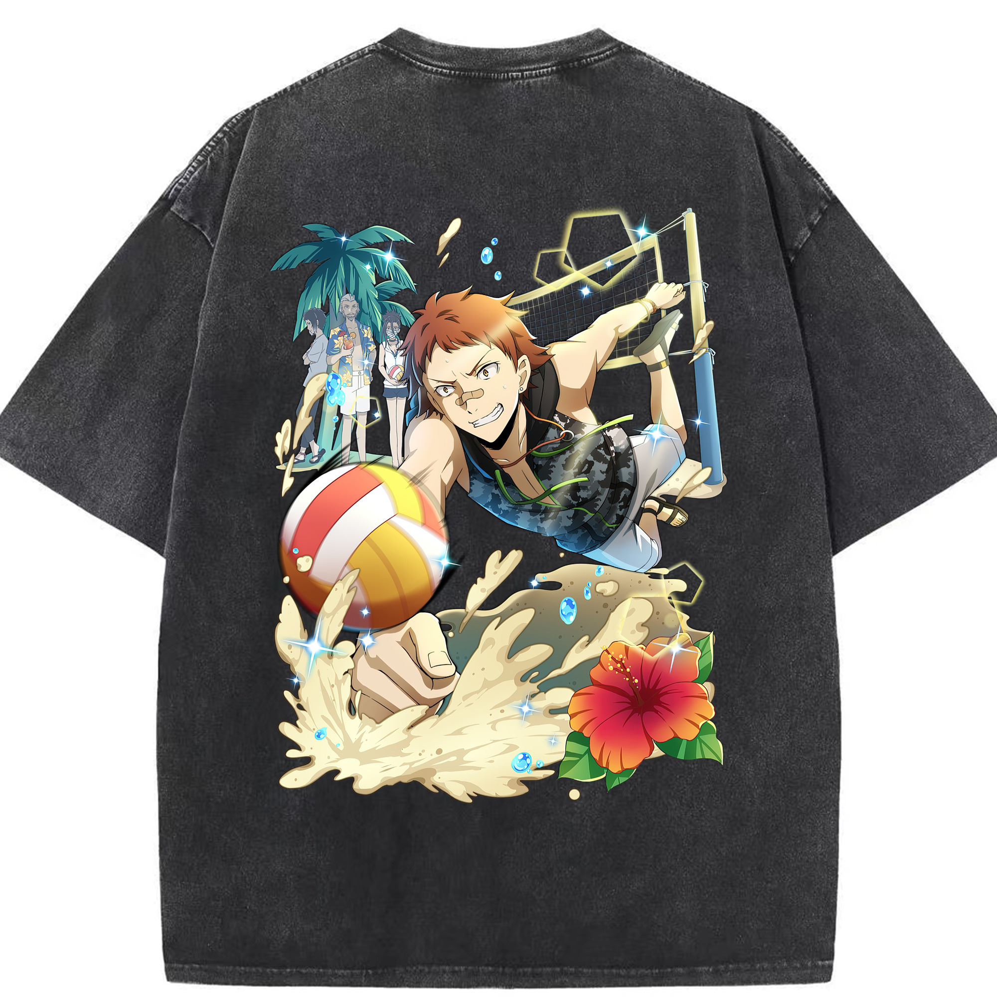 （画像用） 文豪ストレイドッグス Bungo Stray Dogs 綿100% ヴィンテージ風 半袖Tシャツ（背面プリント）