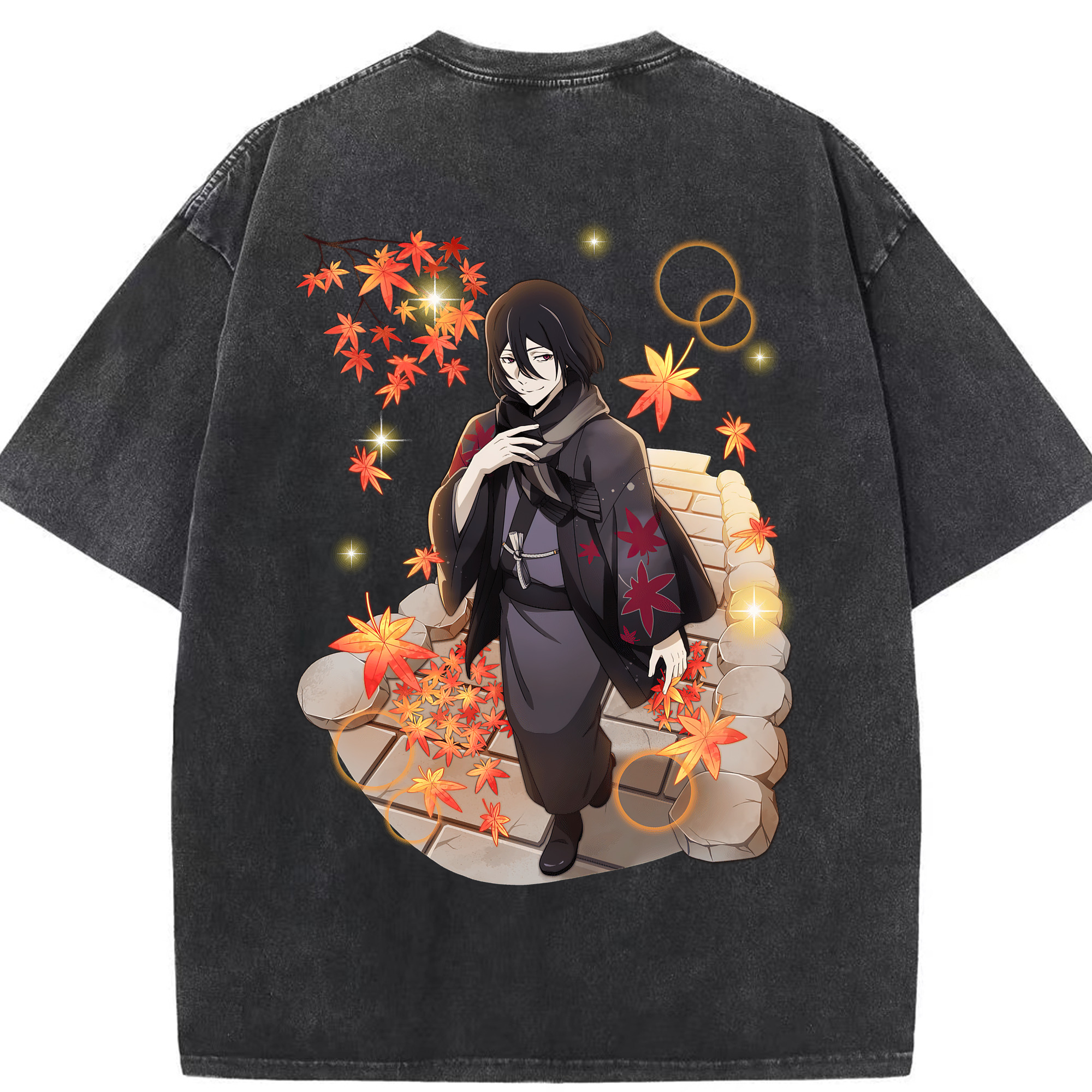 （画像用） 文豪ストレイドッグス Bungo Stray Dogs 綿100% ヴィンテージ風 半袖Tシャツ（背面プリント）