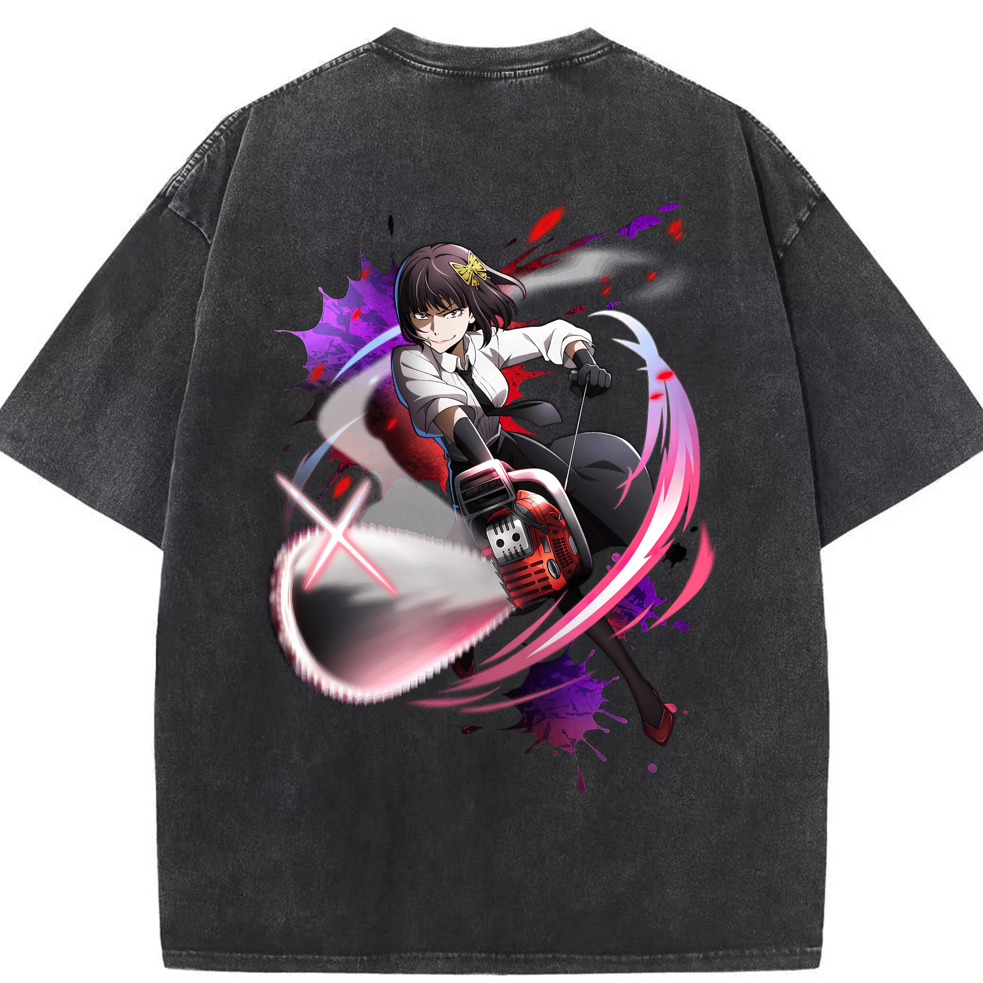 （画像用） 文豪ストレイドッグス Bungo Stray Dogs 綿100% ヴィンテージ風 半袖Tシャツ（背面プリント）