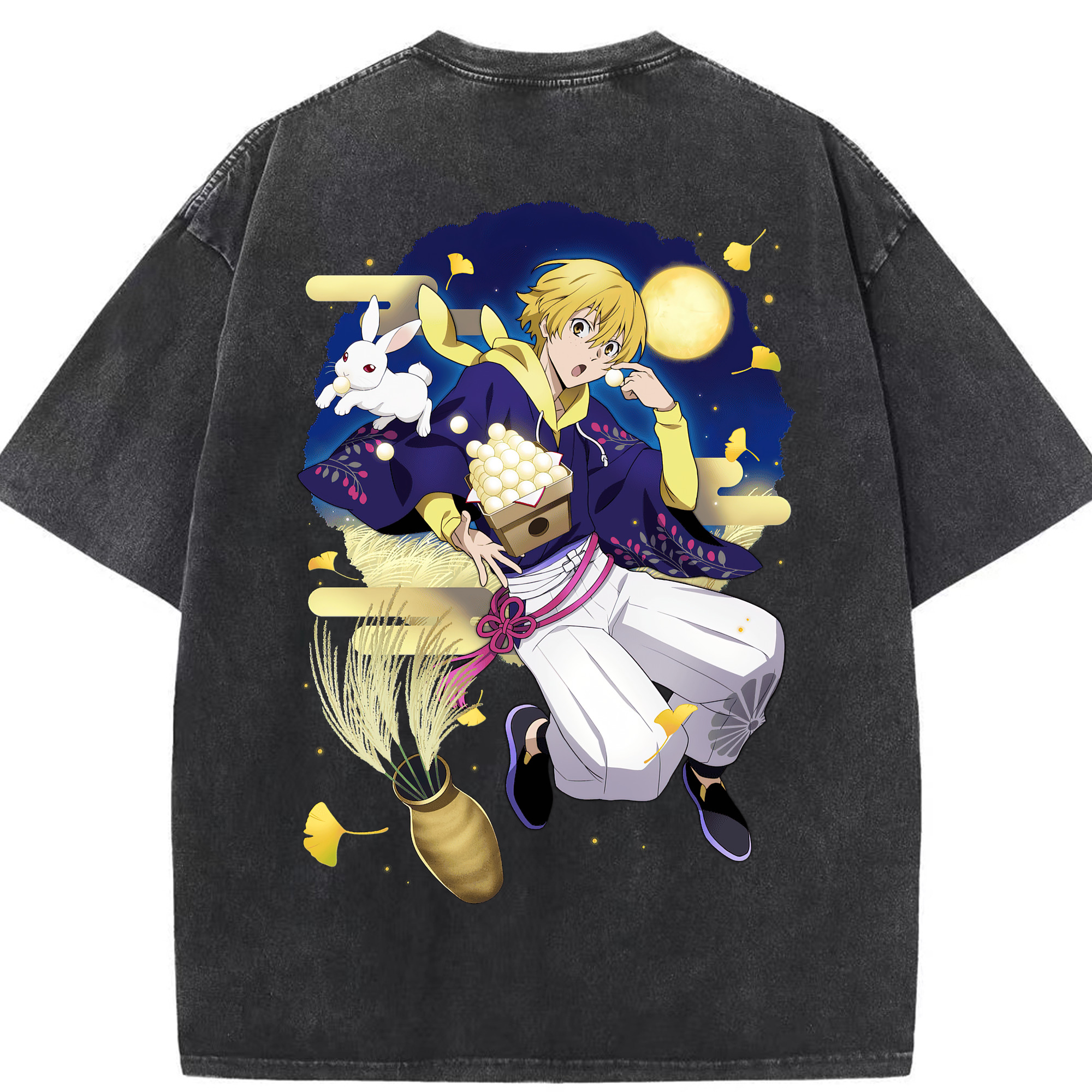 （画像用） 文豪ストレイドッグス Bungo Stray Dogs 綿100% ヴィンテージ風 半袖Tシャツ（背面プリント）