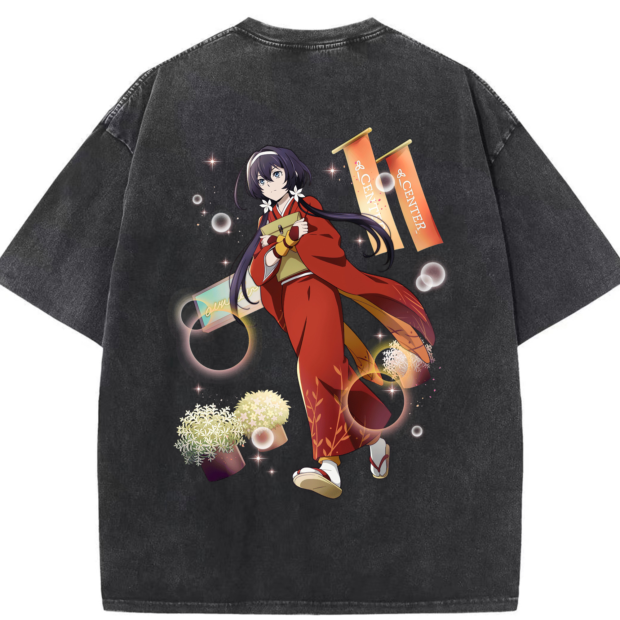 （画像用） 文豪ストレイドッグス Bungo Stray Dogs 綿100% ヴィンテージ風 半袖Tシャツ（背面プリント）