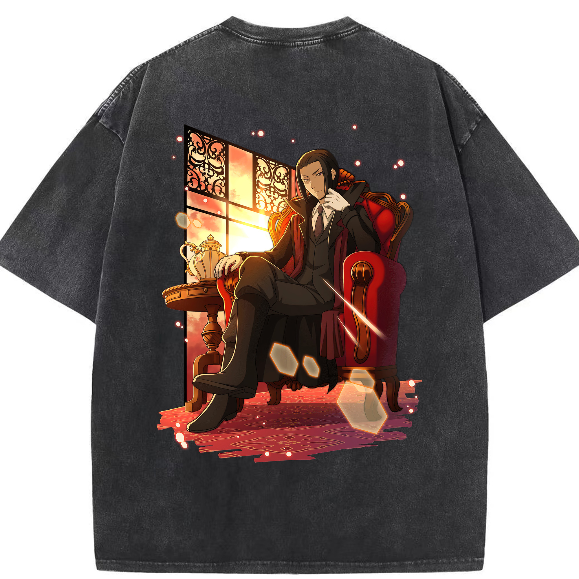 （画像用） 文豪ストレイドッグス Bungo Stray Dogs 綿100% ヴィンテージ風 半袖Tシャツ（背面プリント）