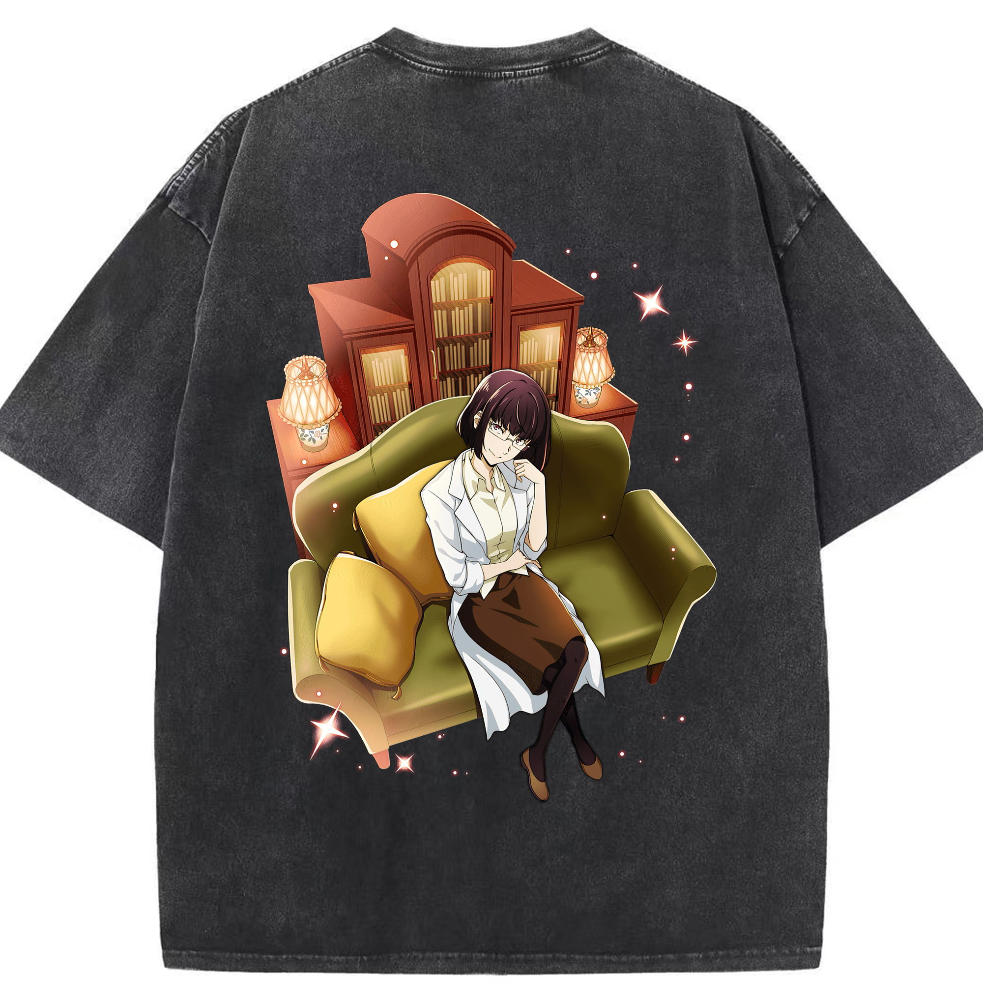 （画像用） 文豪ストレイドッグス Bungo Stray Dogs 綿100% ヴィンテージ風 半袖Tシャツ（背面プリント）