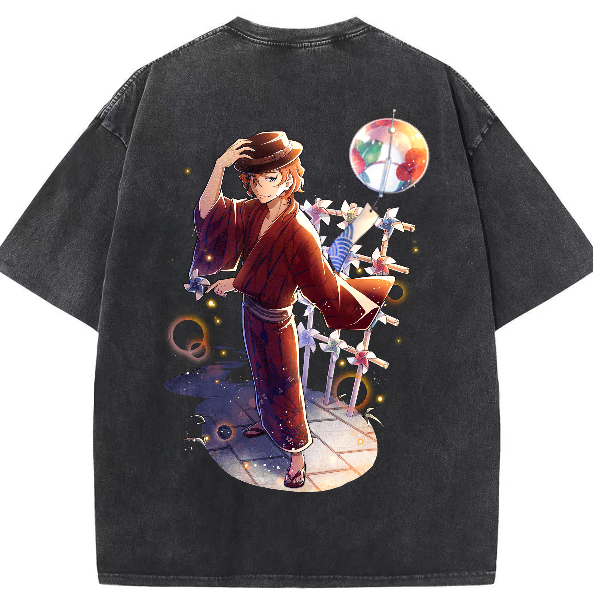 （画像用） 文豪ストレイドッグス Bungo Stray Dogs 綿100% ヴィンテージ風 半袖Tシャツ（背面プリント）
