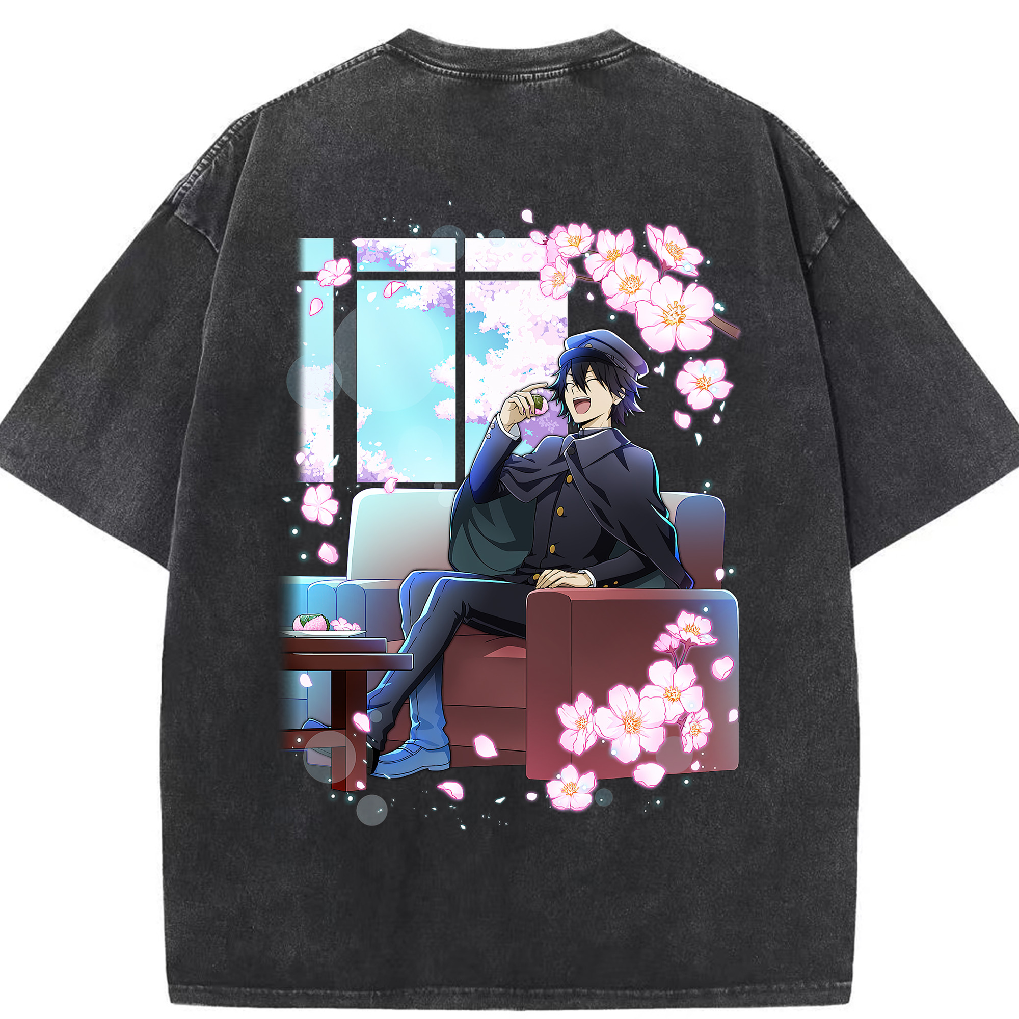 （画像用） 文豪ストレイドッグス Bungo Stray Dogs 綿100% ヴィンテージ風 半袖Tシャツ（背面プリント）