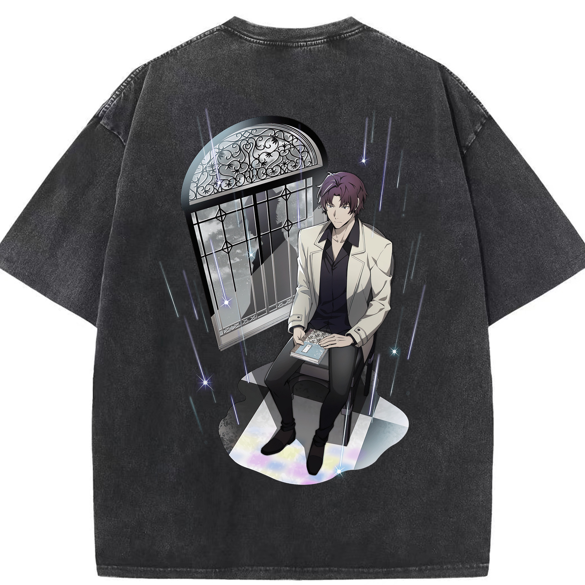 （画像用） 文豪ストレイドッグス Bungo Stray Dogs 綿100% ヴィンテージ風 半袖Tシャツ（背面プリント）
