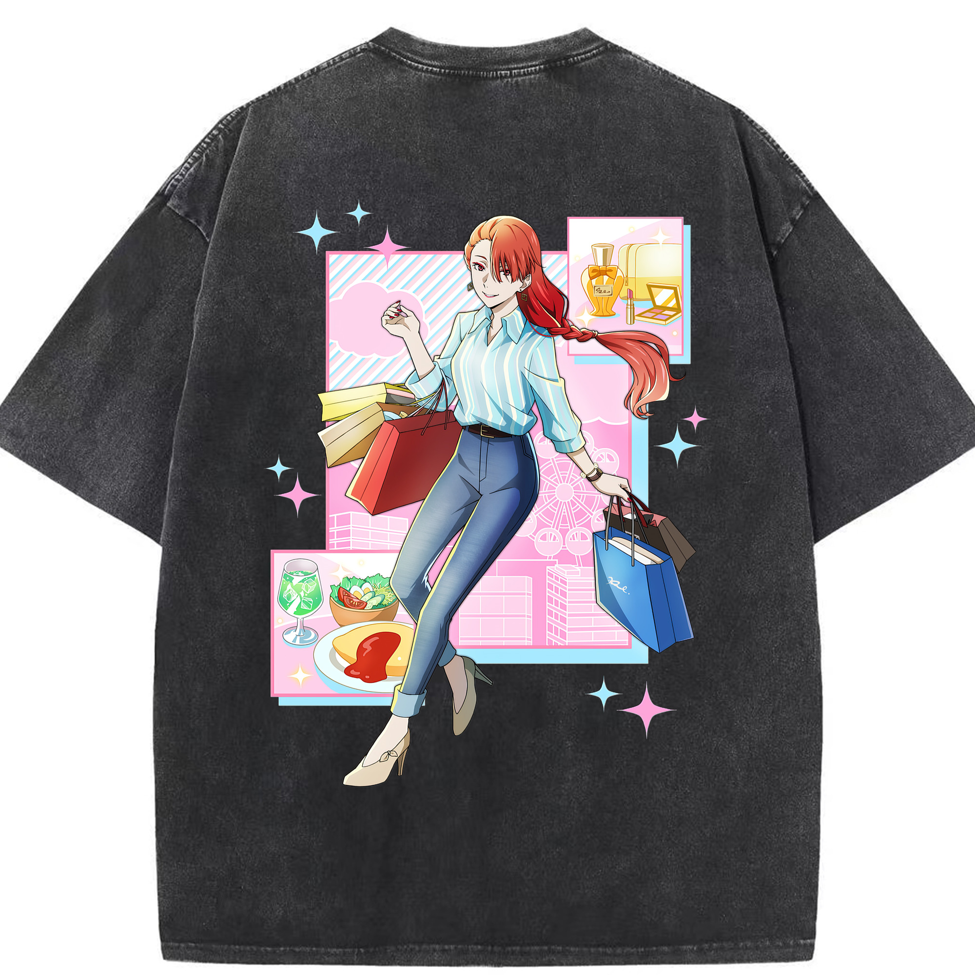 （画像用） 文豪ストレイドッグス Bungo Stray Dogs 綿100% ヴィンテージ風 半袖Tシャツ（背面プリント）