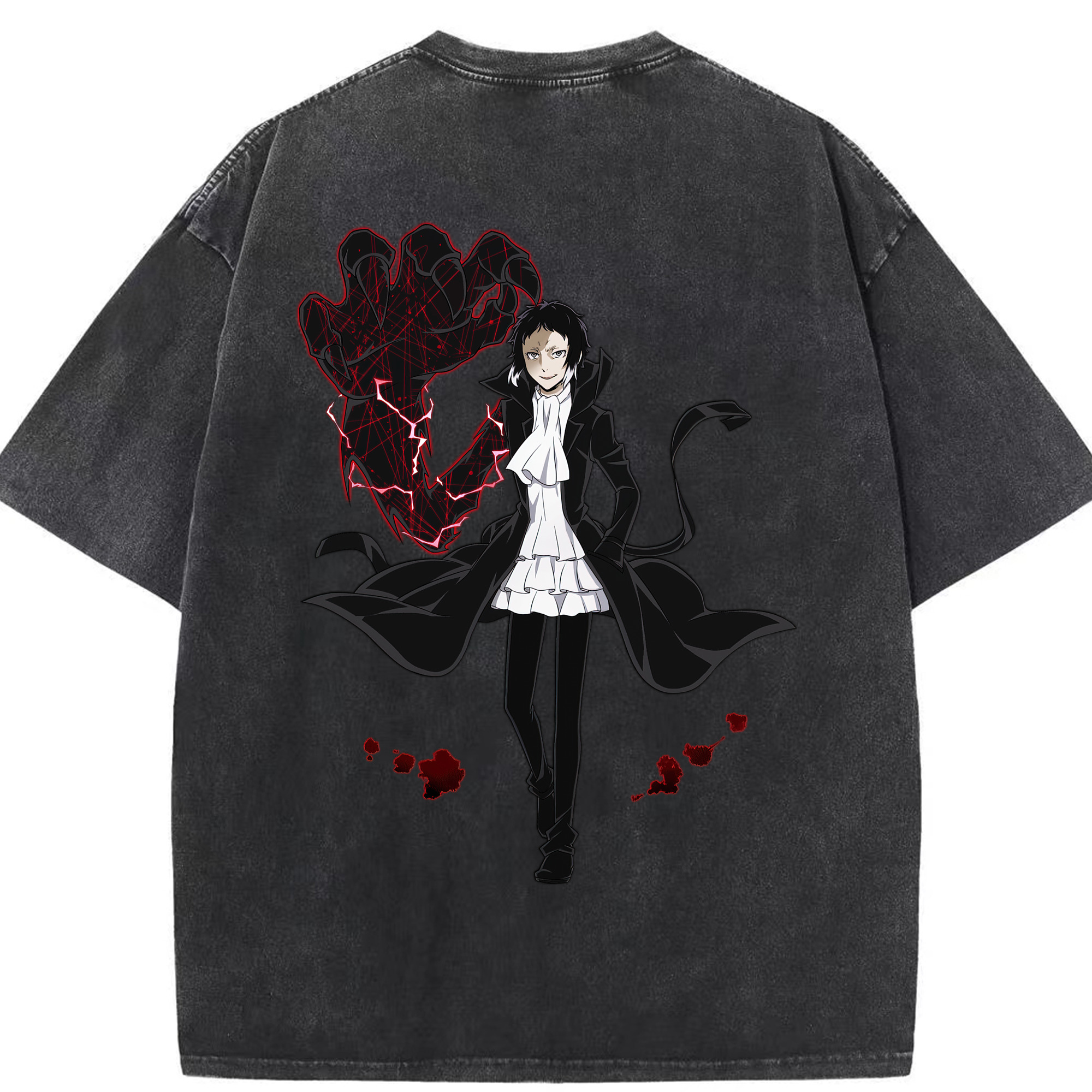 （画像用） 文豪ストレイドッグス Bungo Stray Dogs 綿100% ヴィンテージ風 半袖Tシャツ（背面プリント）