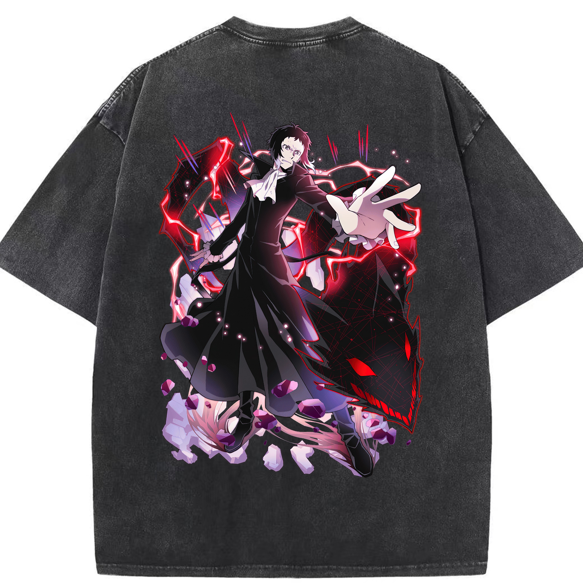 （画像用） 文豪ストレイドッグス Bungo Stray Dogs 綿100% ヴィンテージ風 半袖Tシャツ（背面プリント）