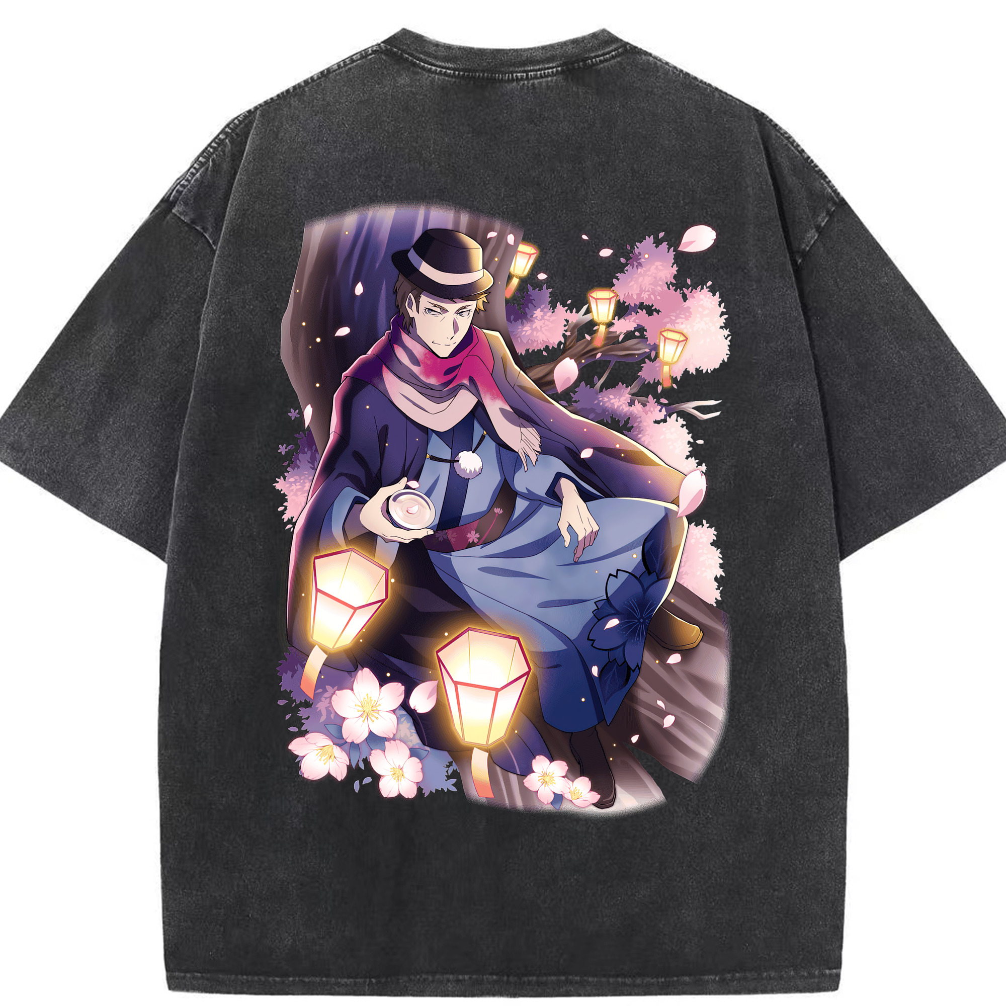 （画像用） 文豪ストレイドッグス Bungo Stray Dogs 綿100% ヴィンテージ風 半袖Tシャツ（背面プリント）