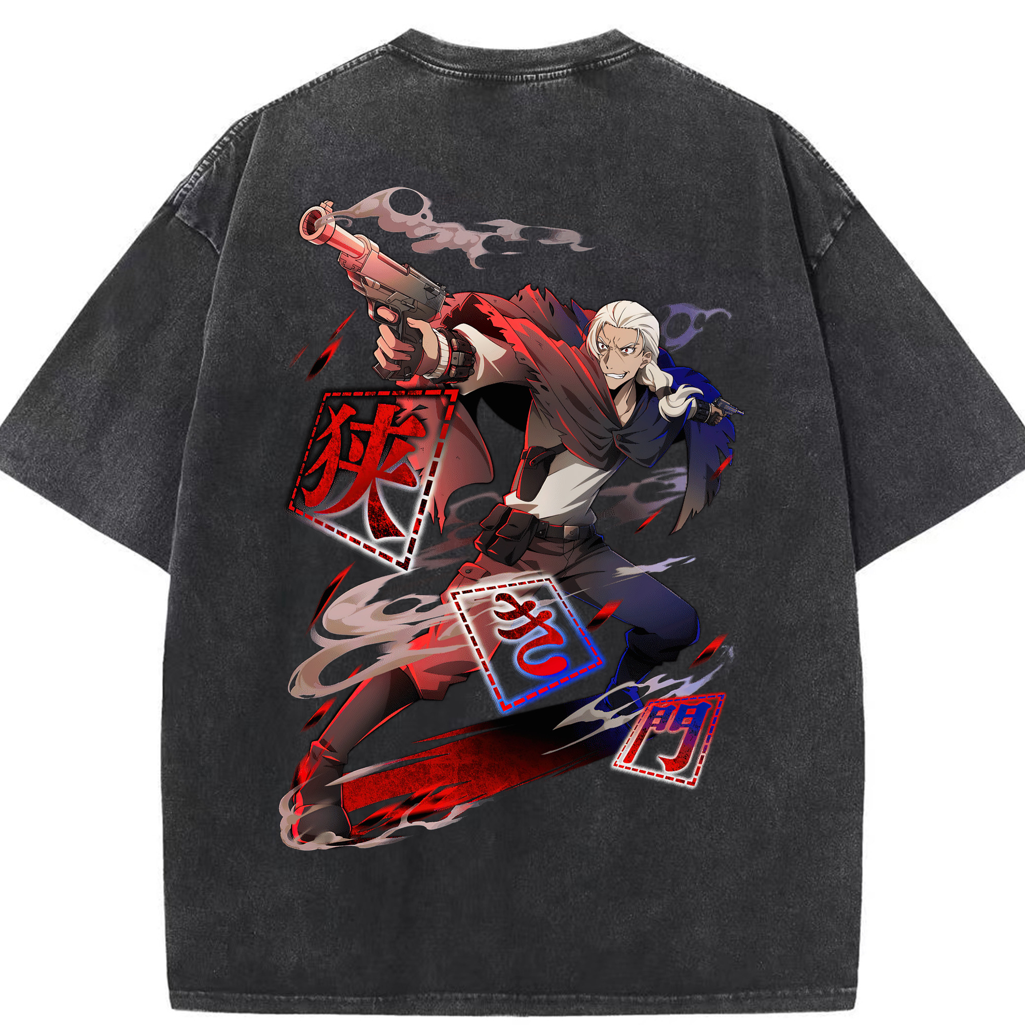 （画像用） 文豪ストレイドッグス Bungo Stray Dogs 綿100% ヴィンテージ風 半袖Tシャツ（背面プリント）