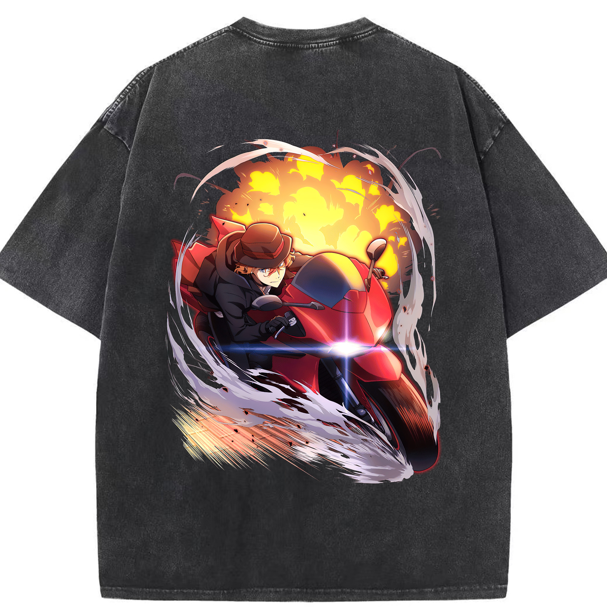 （画像用） 文豪ストレイドッグス Bungo Stray Dogs 綿100% ヴィンテージ風 半袖Tシャツ（背面プリント）