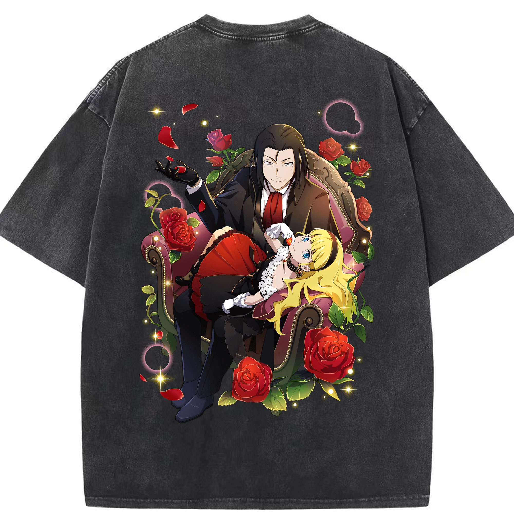 （画像用） 文豪ストレイドッグス Bungo Stray Dogs 綿100% ヴィンテージ風 半袖Tシャツ（背面プリント）
