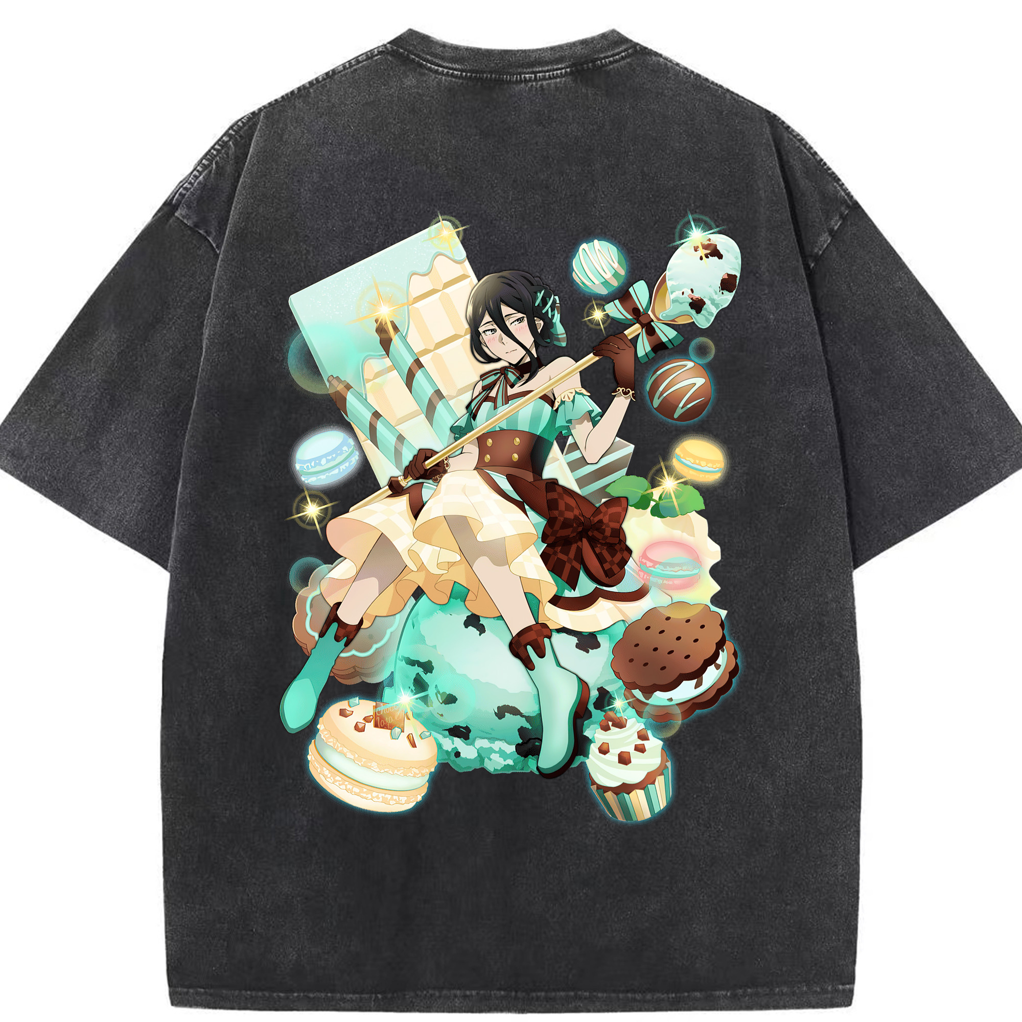 （画像用） 文豪ストレイドッグス Bungo Stray Dogs 綿100% ヴィンテージ風 半袖Tシャツ（背面プリント）
