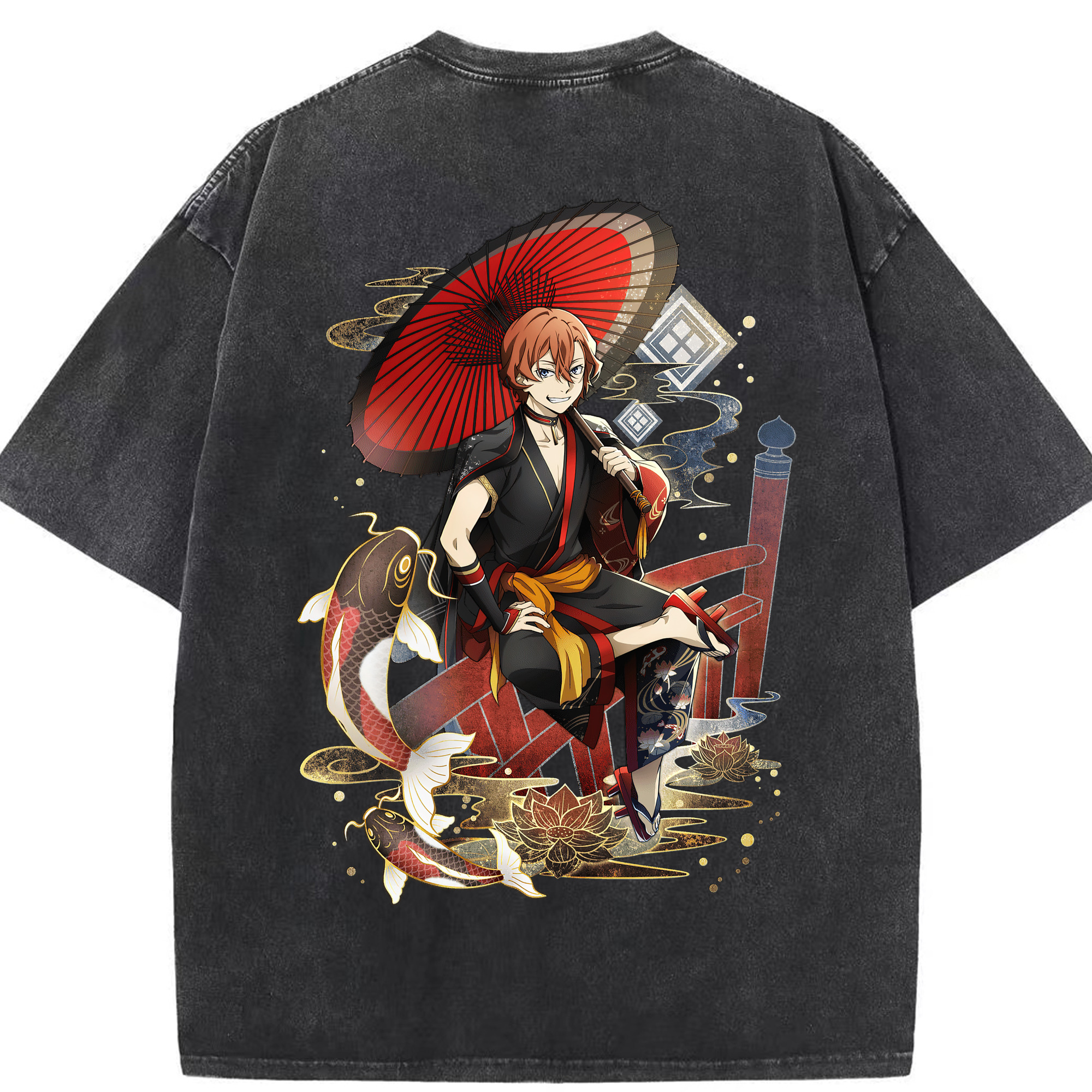 （画像用） 文豪ストレイドッグス Bungo Stray Dogs 綿100% ヴィンテージ風 半袖Tシャツ（背面プリント）