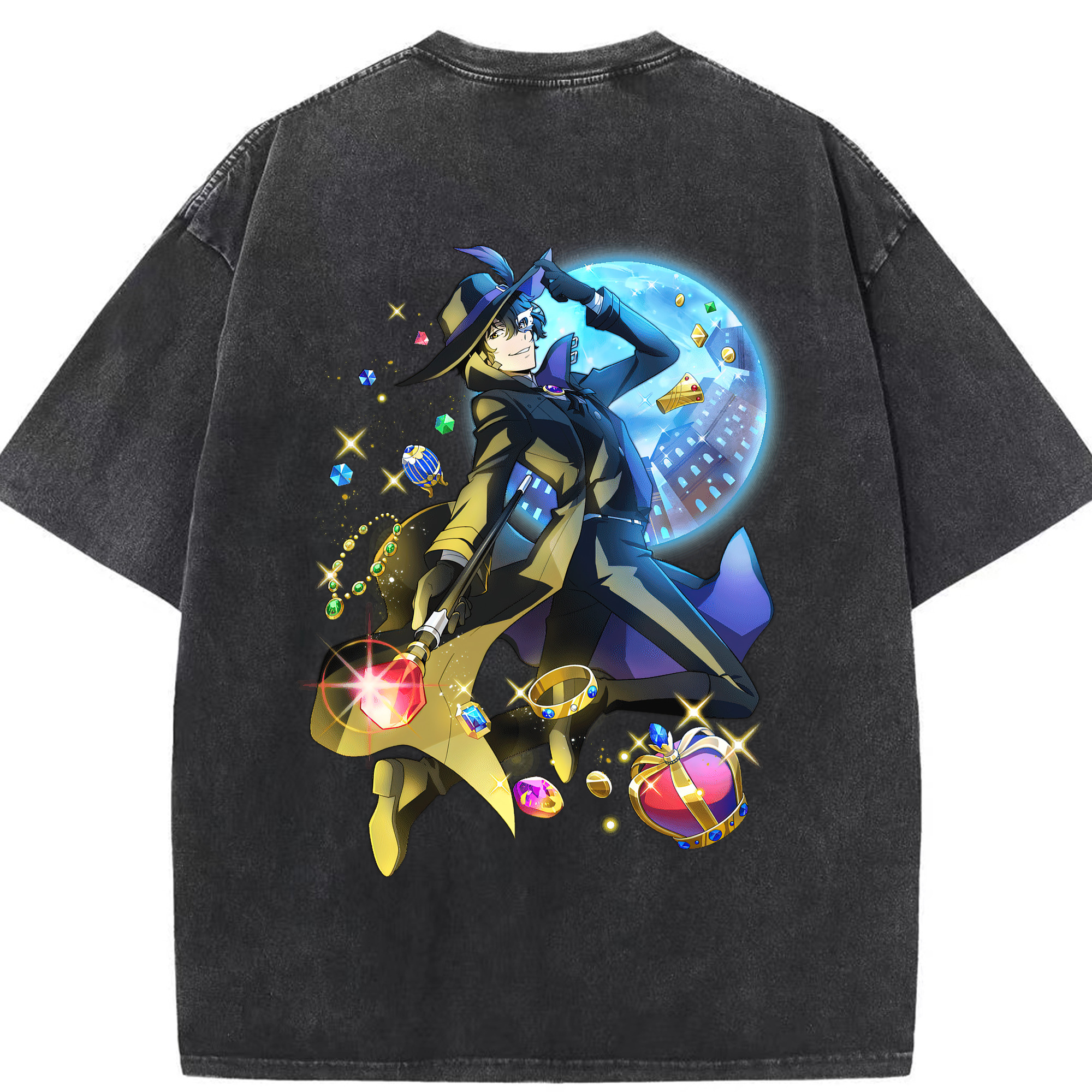 （画像用） 文豪ストレイドッグス Bungo Stray Dogs 綿100% ヴィンテージ風 半袖Tシャツ（背面プリント）