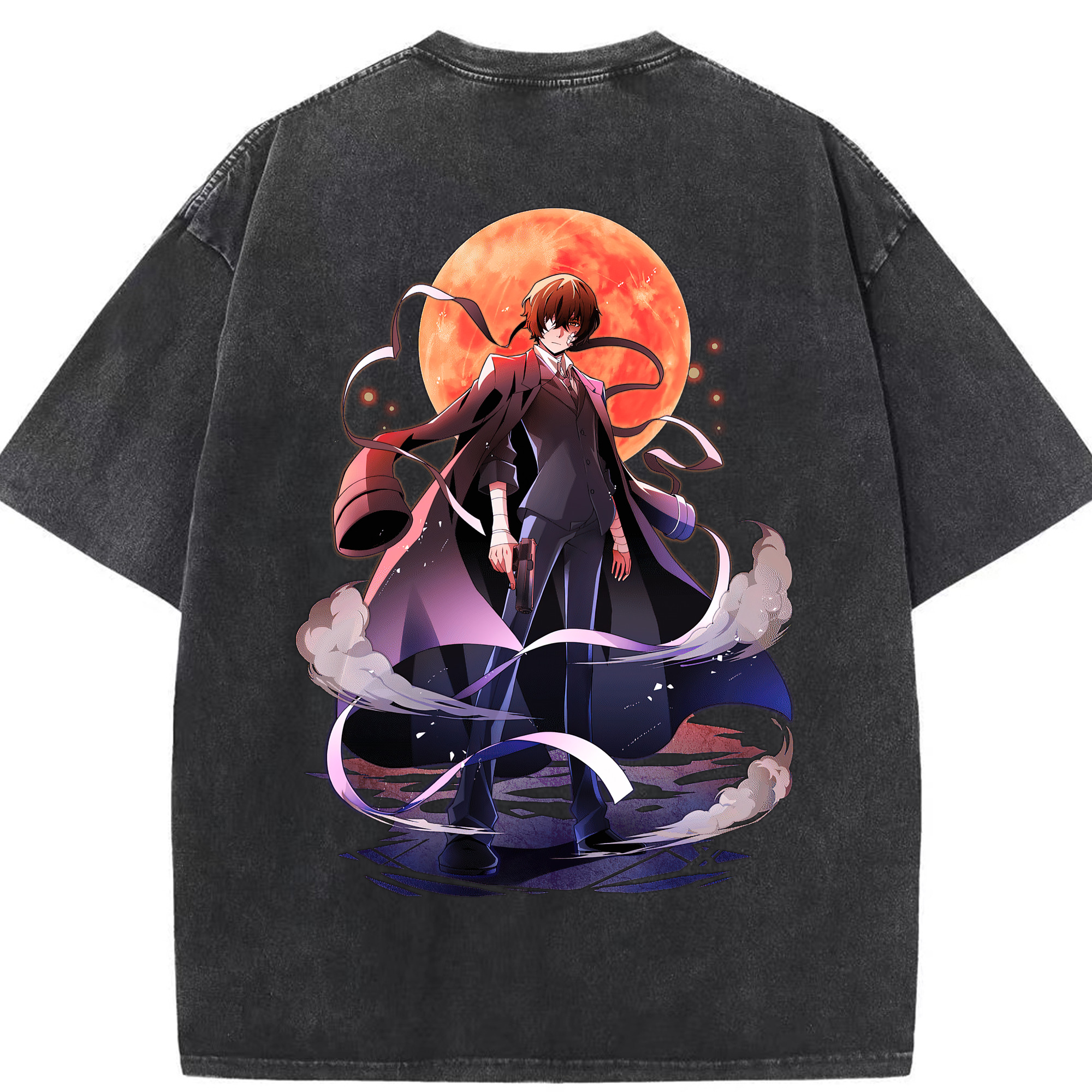 （画像用） 文豪ストレイドッグス Bungo Stray Dogs 綿100% ヴィンテージ風 半袖Tシャツ（背面プリント）