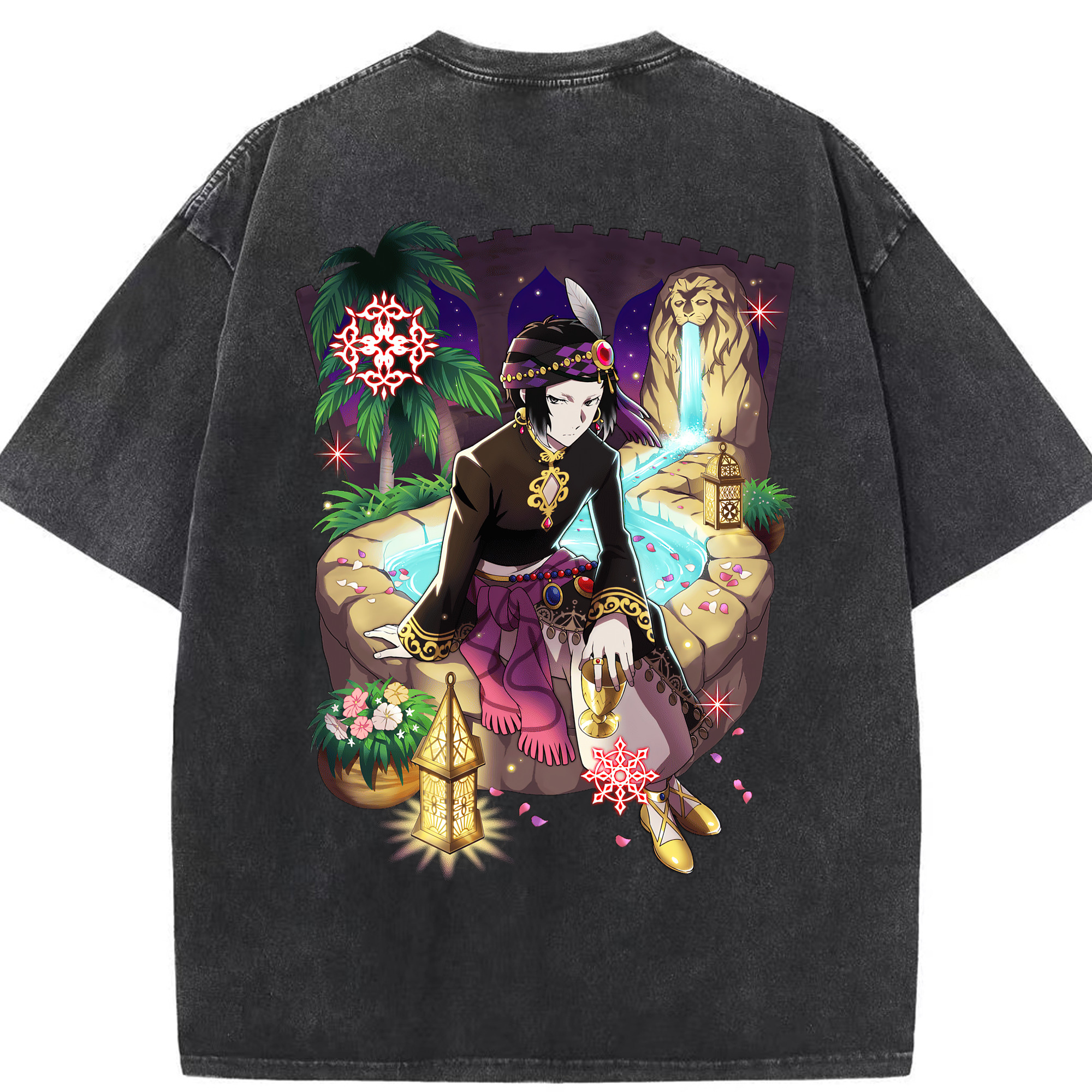 （画像用） 文豪ストレイドッグス Bungo Stray Dogs 綿100% ヴィンテージ風 半袖Tシャツ（背面プリント）