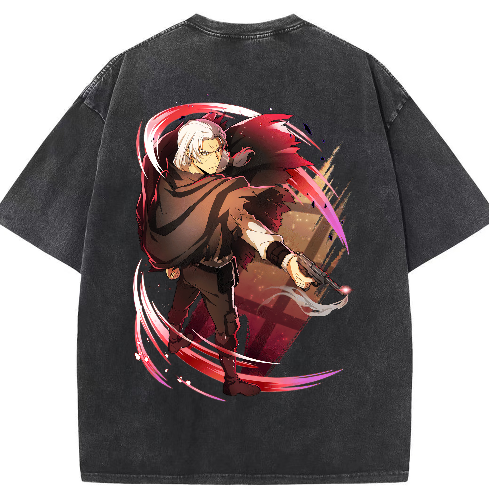 （画像用） 文豪ストレイドッグス Bungo Stray Dogs 綿100% ヴィンテージ風 半袖Tシャツ（背面プリント）