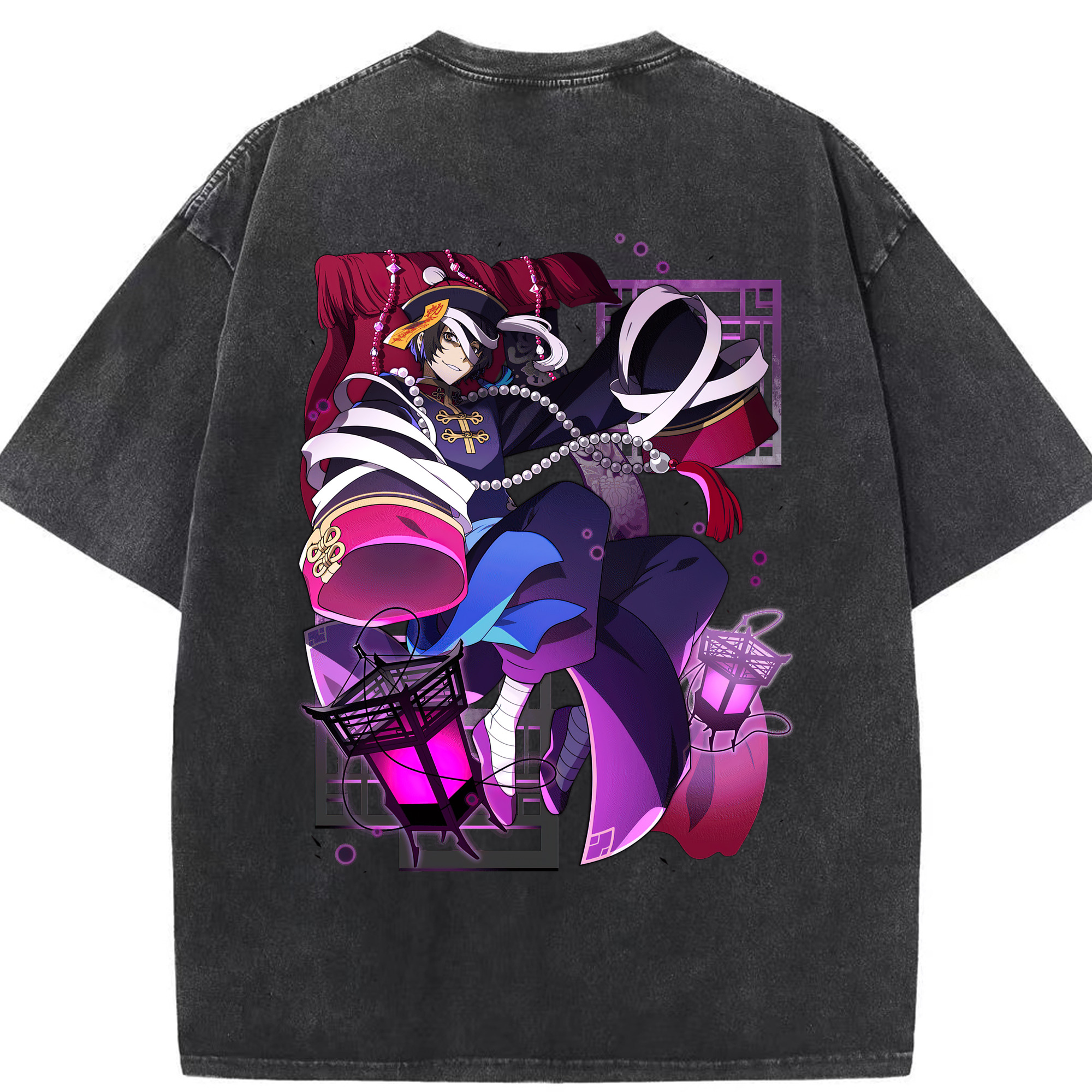 （画像用） 文豪ストレイドッグス Bungo Stray Dogs 綿100% ヴィンテージ風 半袖Tシャツ（背面プリント）