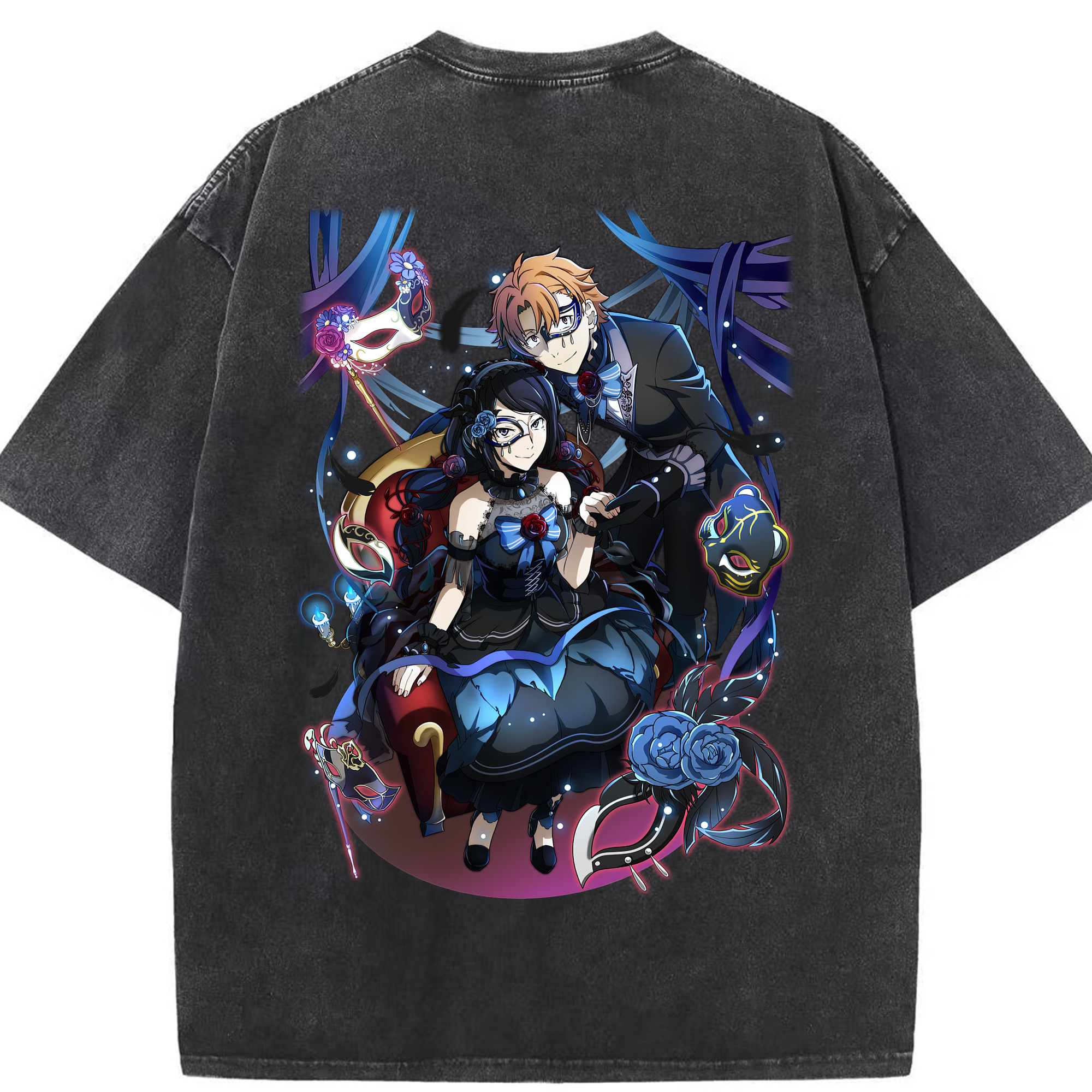 （画像用） 文豪ストレイドッグス Bungo Stray Dogs 綿100% ヴィンテージ風 半袖Tシャツ（背面プリント）