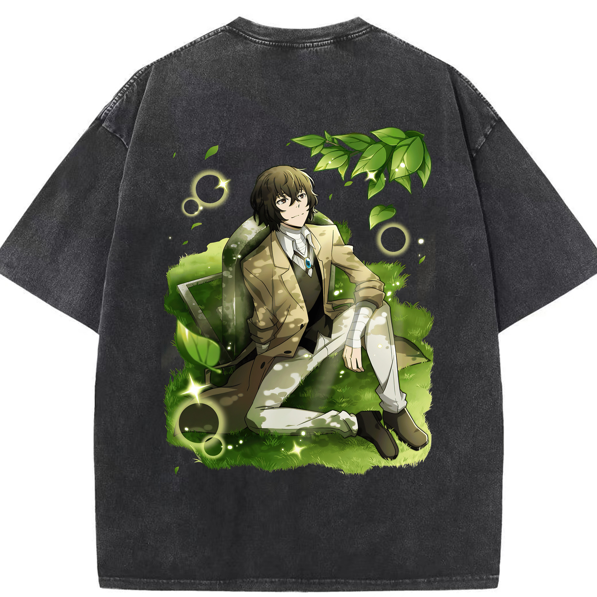 （画像用） 文豪ストレイドッグス Bungo Stray Dogs 綿100% ヴィンテージ風 半袖Tシャツ（背面プリント）
