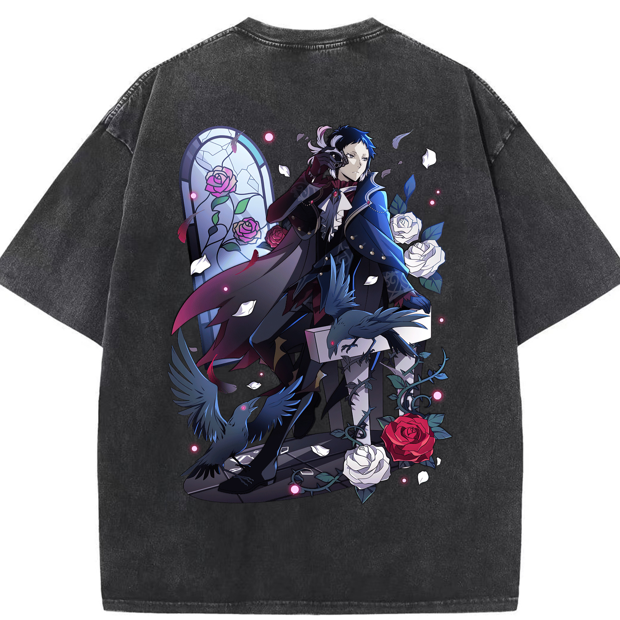 （画像用） 文豪ストレイドッグス Bungo Stray Dogs 綿100% ヴィンテージ風 半袖Tシャツ（背面プリント）