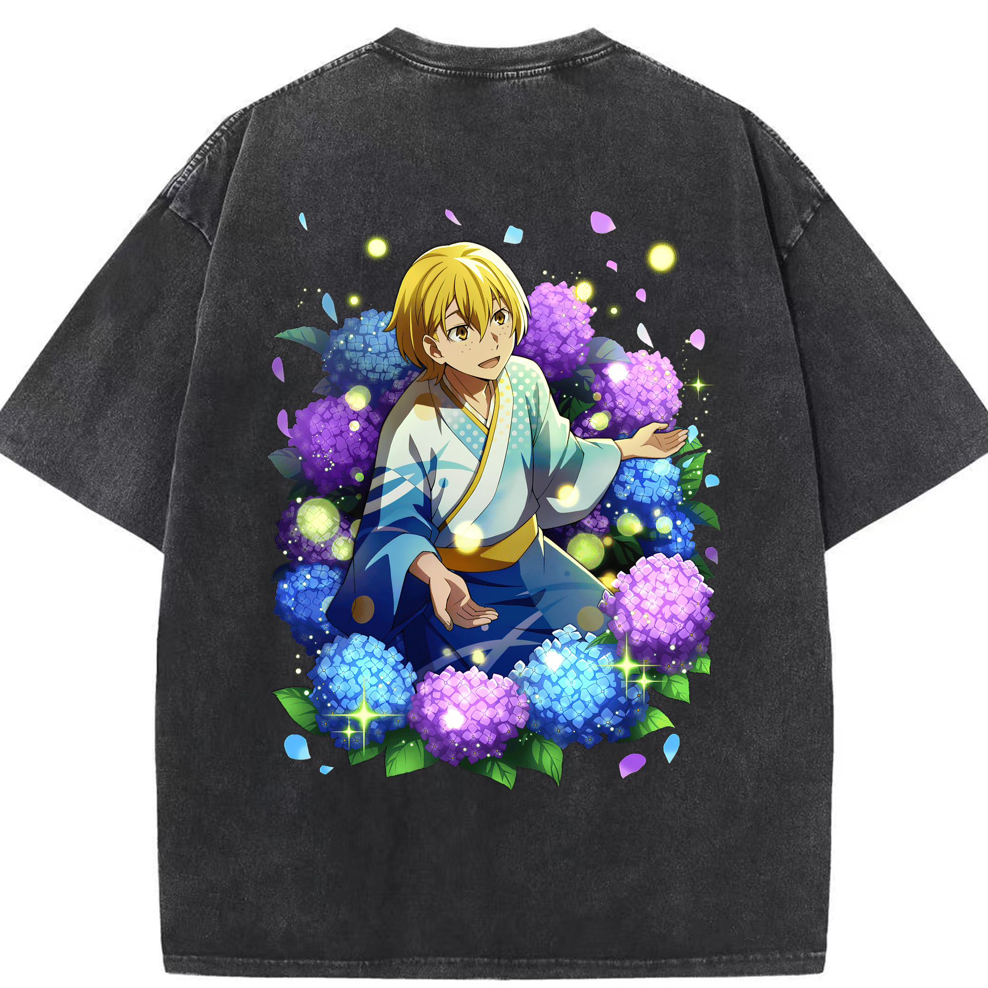 （画像用） 文豪ストレイドッグス Bungo Stray Dogs 綿100% ヴィンテージ風 半袖Tシャツ（背面プリント）