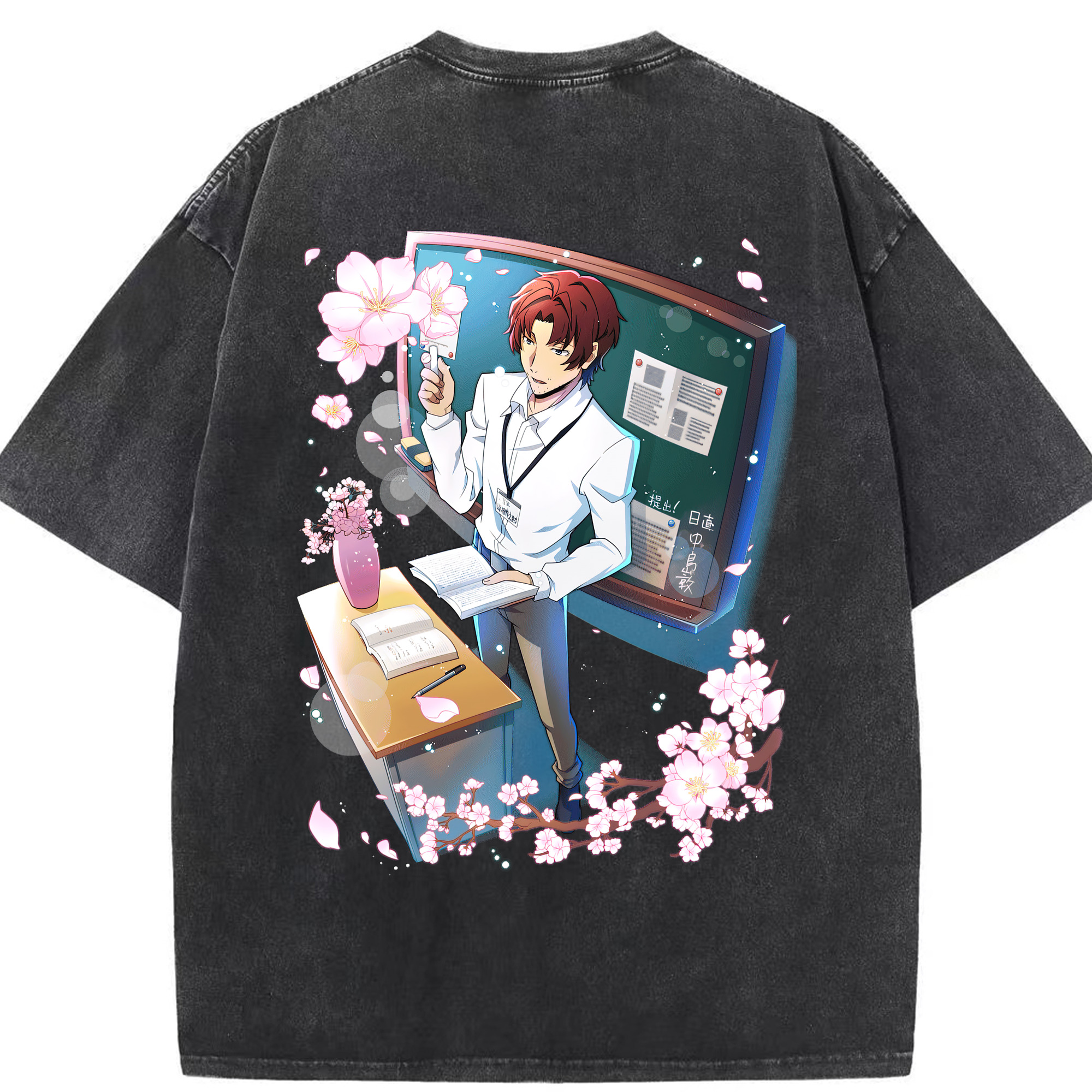 （画像用） 文豪ストレイドッグス Bungo Stray Dogs 綿100% ヴィンテージ風 半袖Tシャツ（背面プリント）