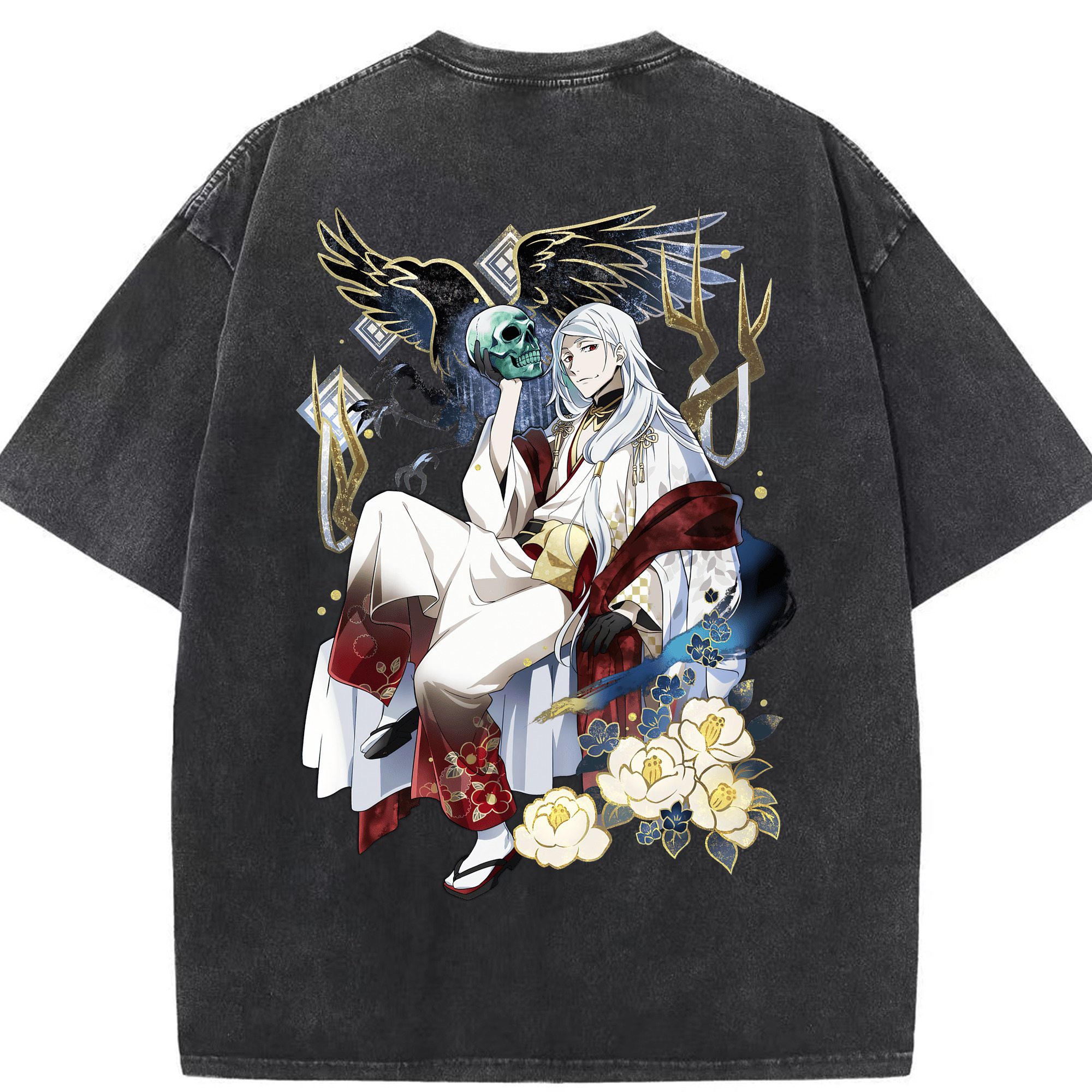 （画像用） 文豪ストレイドッグス Bungo Stray Dogs 綿100% ヴィンテージ風 半袖Tシャツ（背面プリント）