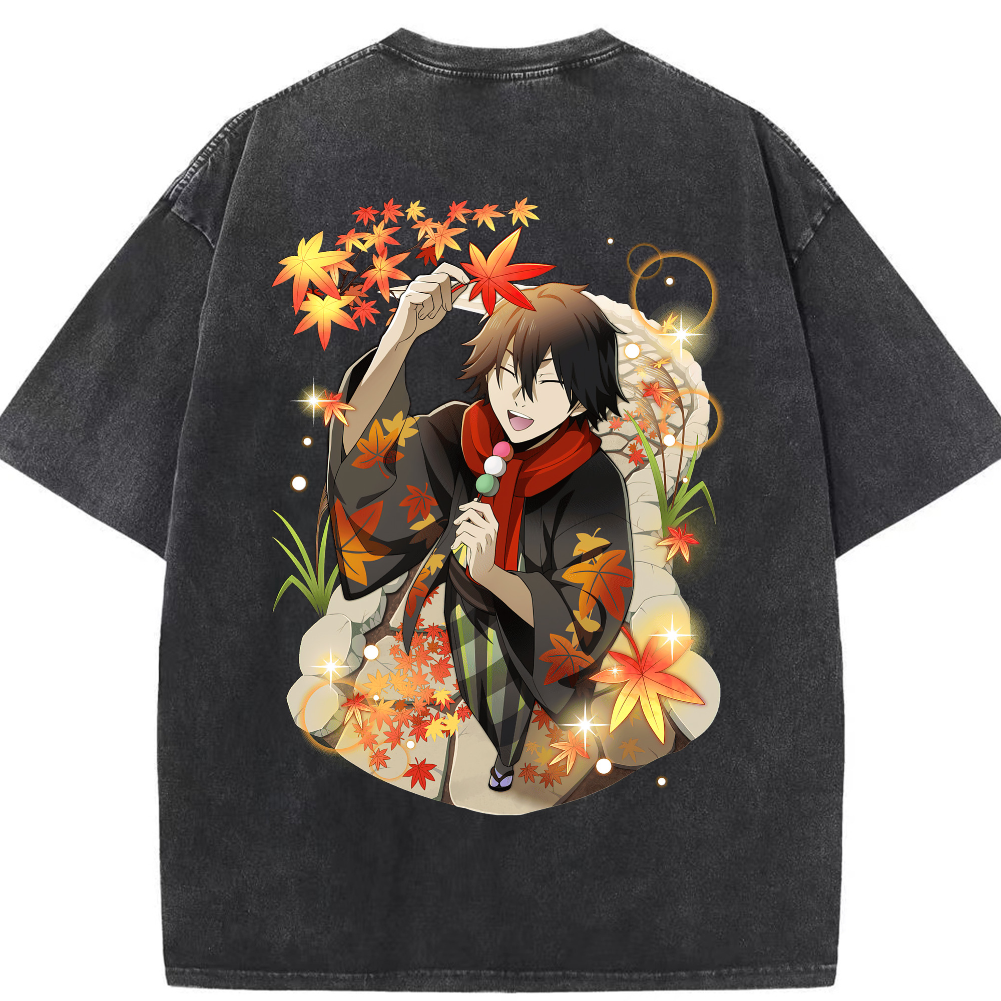 （画像用） 文豪ストレイドッグス Bungo Stray Dogs 綿100% ヴィンテージ風 半袖Tシャツ（背面プリント）
