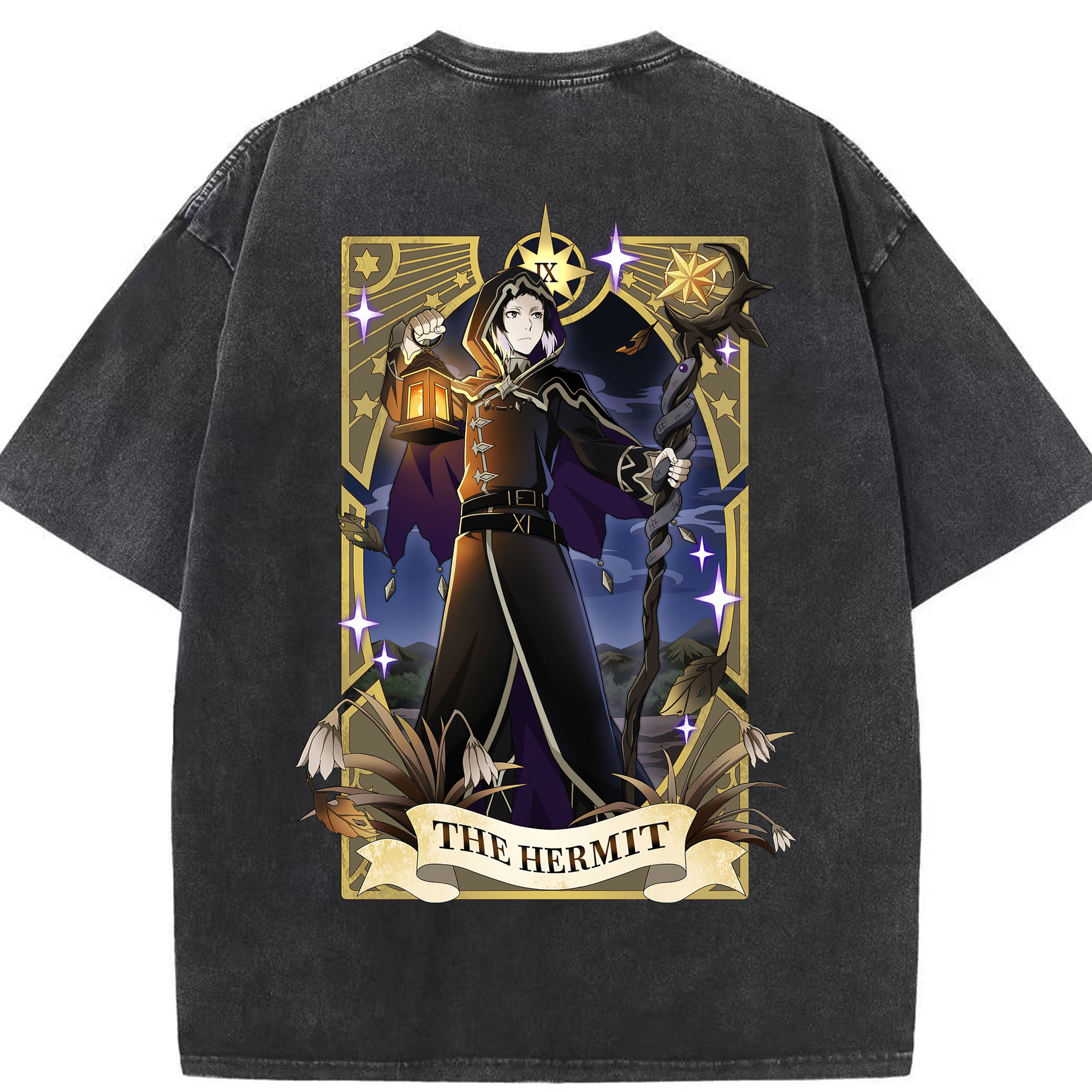 （画像用） 文豪ストレイドッグス Bungo Stray Dogs 綿100% ヴィンテージ風 半袖Tシャツ（背面プリント）