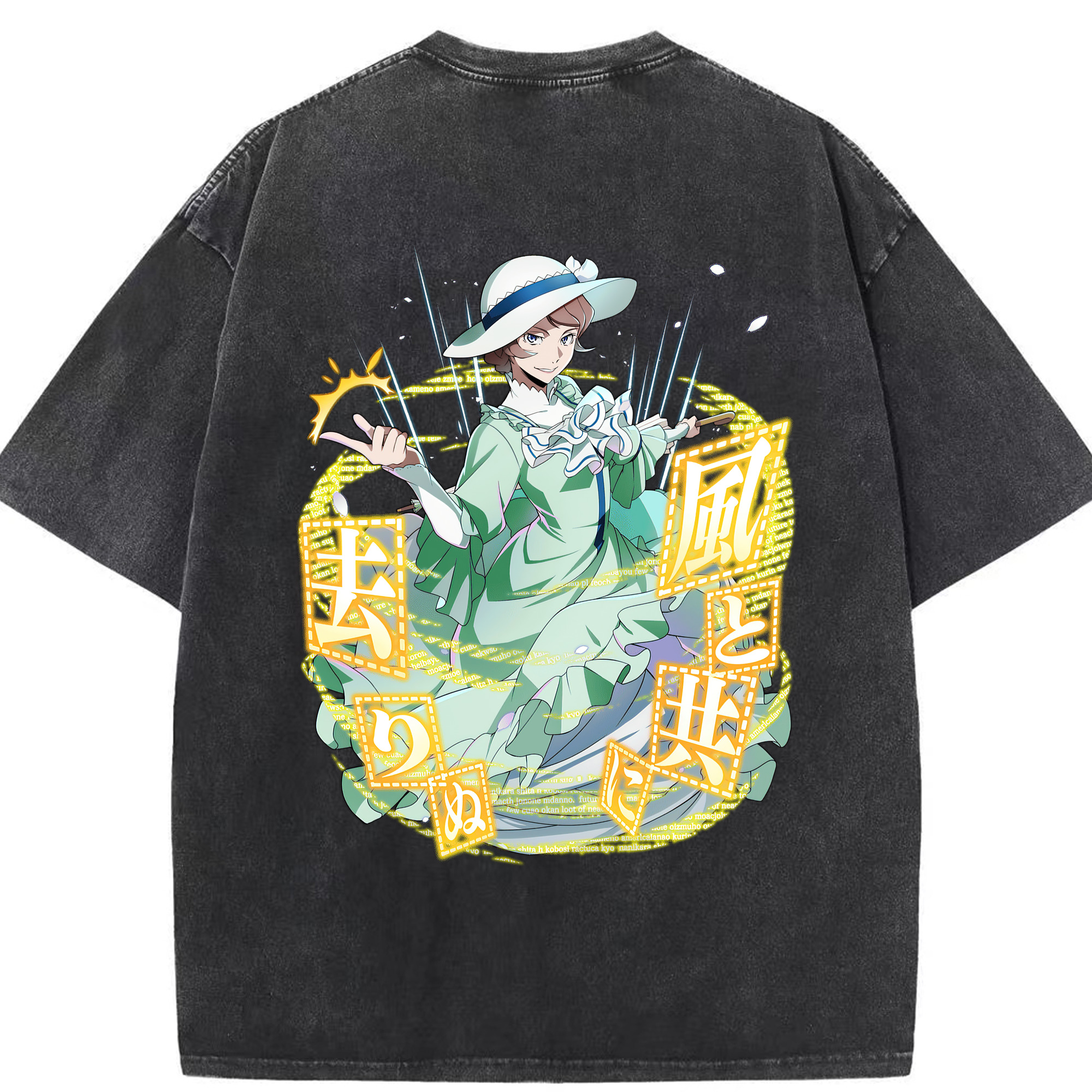 （画像用） 文豪ストレイドッグス Bungo Stray Dogs 綿100% ヴィンテージ風 半袖Tシャツ（背面プリント）